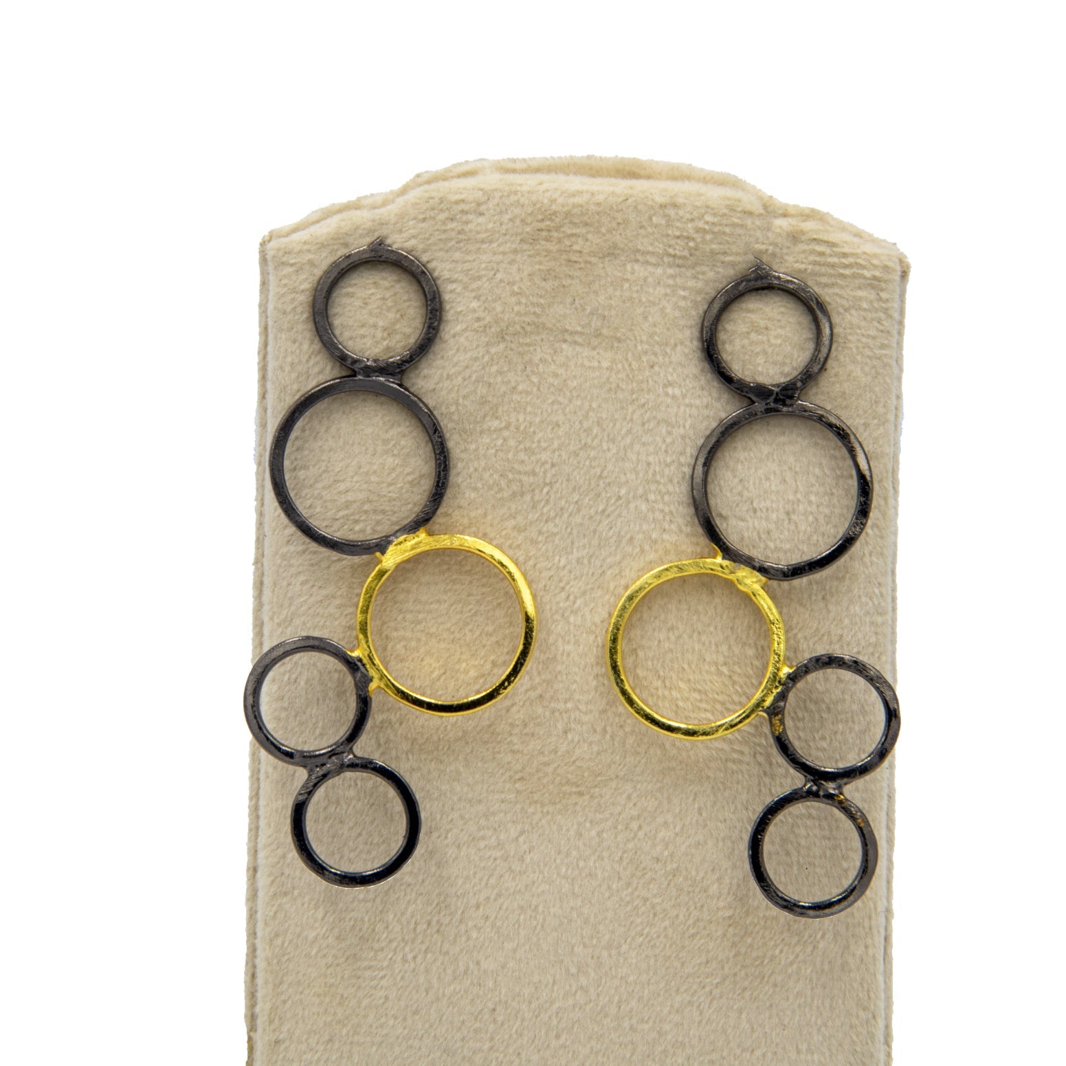 Penta Ring Brass Stud Earring