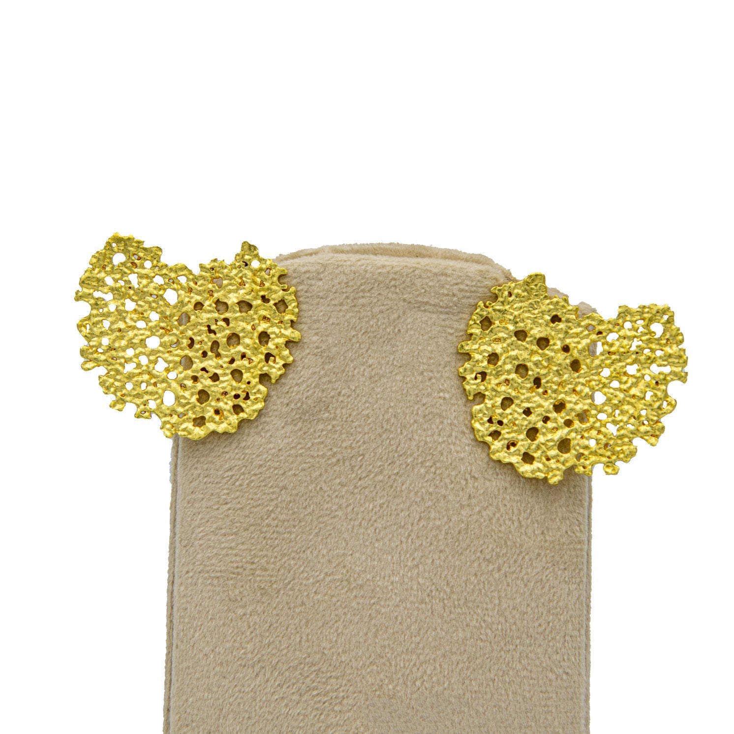 Uneven Amoeba Shaped Brass Stud Earring