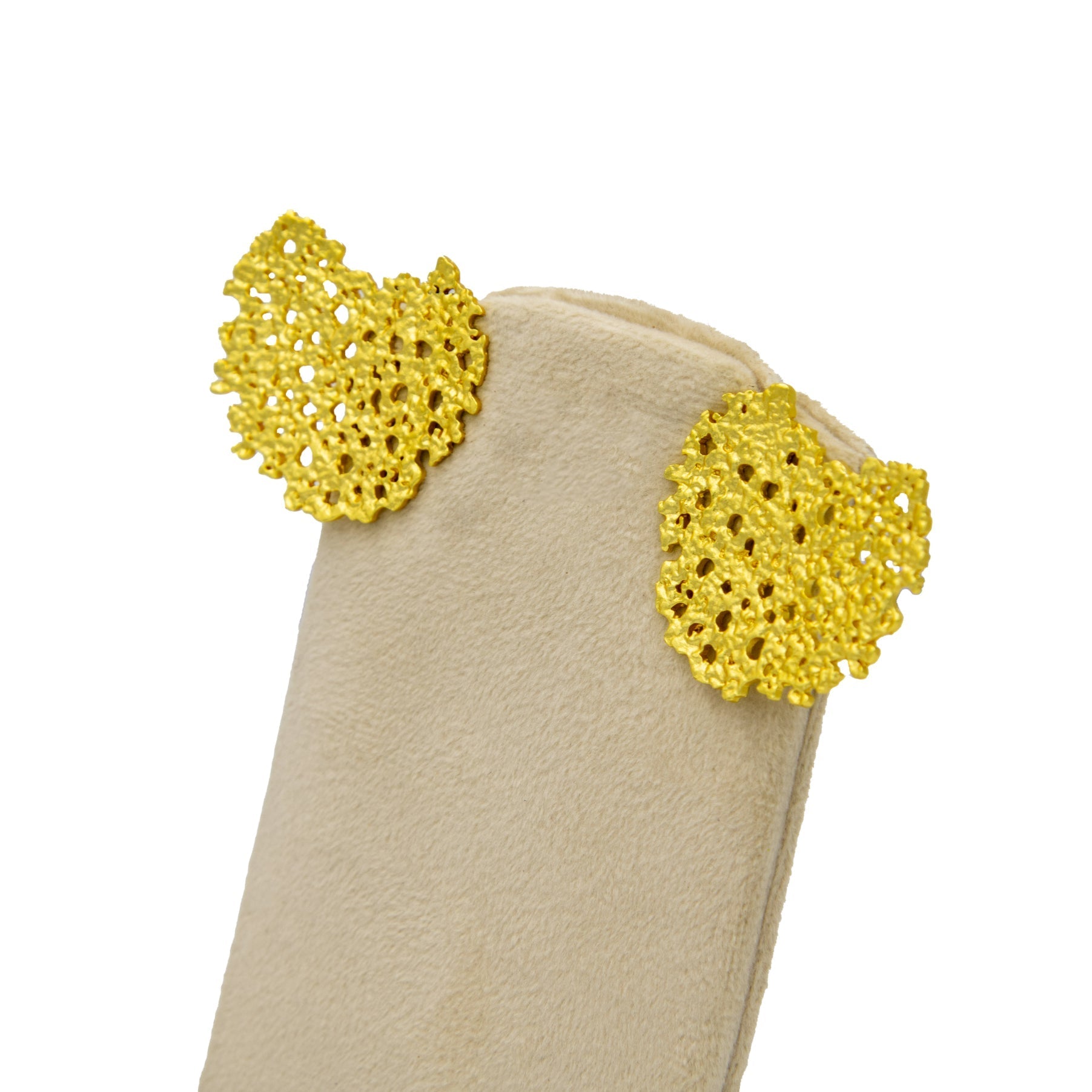 Uneven Amoeba Shaped Brass Stud Earring