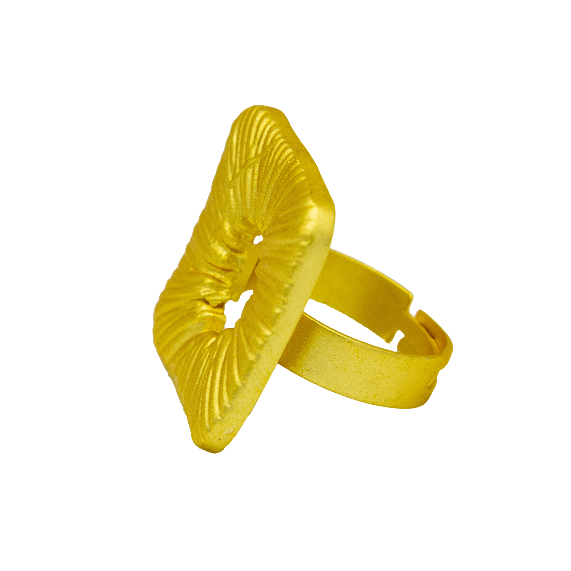Square Textured Brass Ring