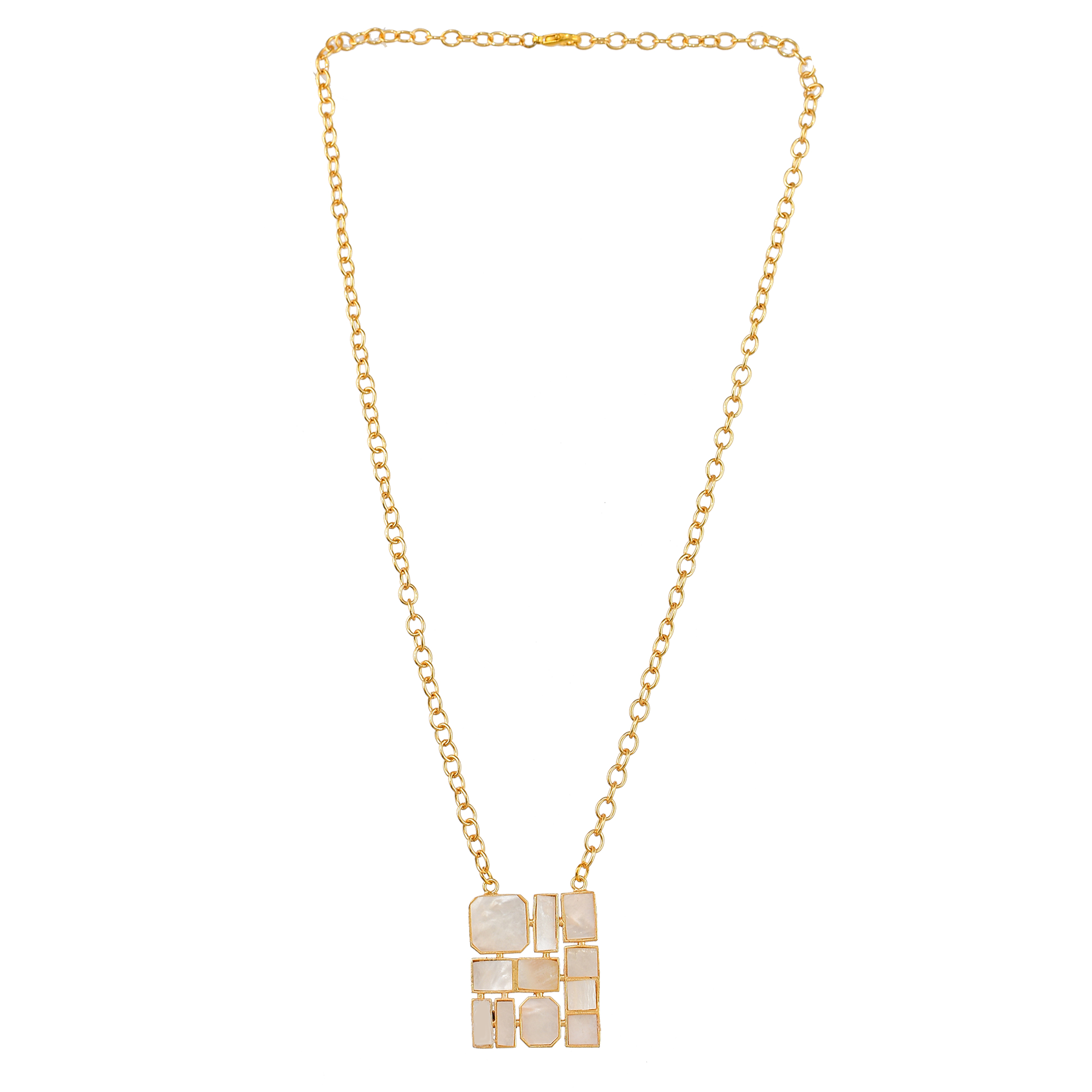 Mother of Pearl Enameled Necklace for Women