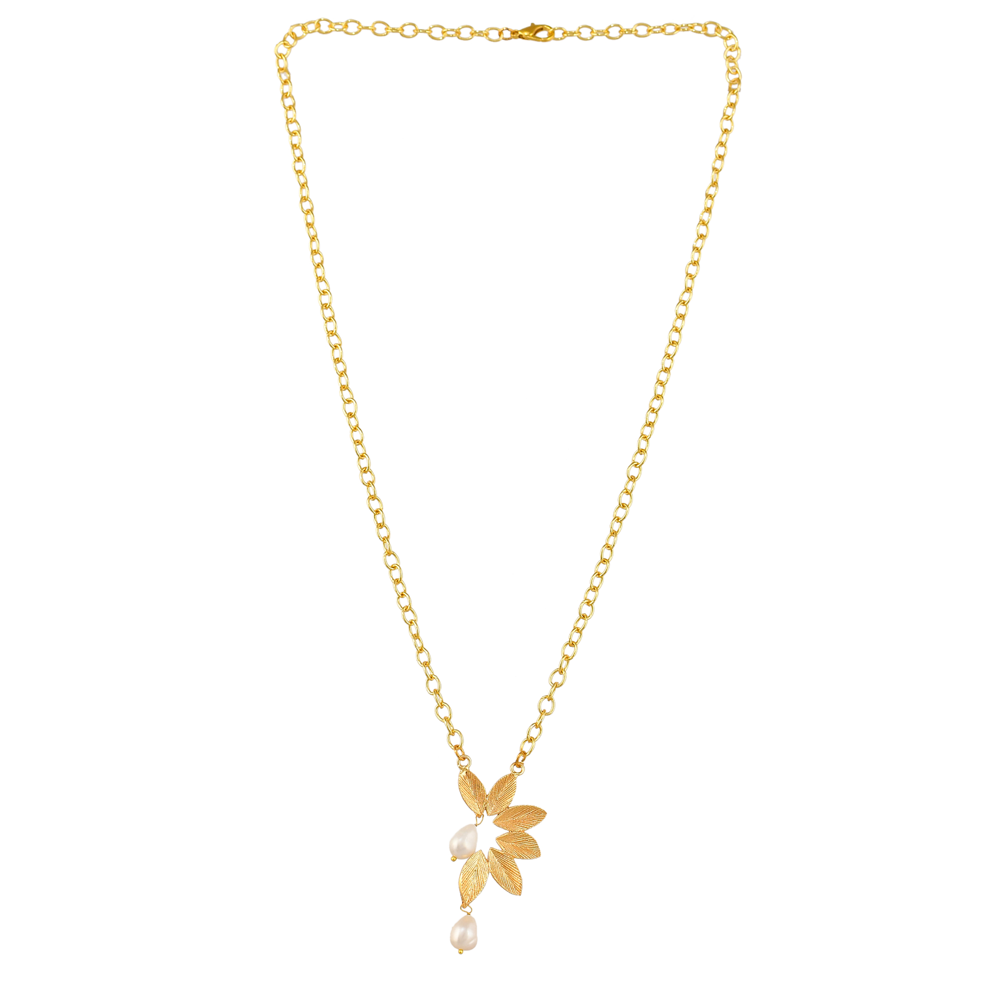 Pearl Leaf Necklace Fashion jewelry