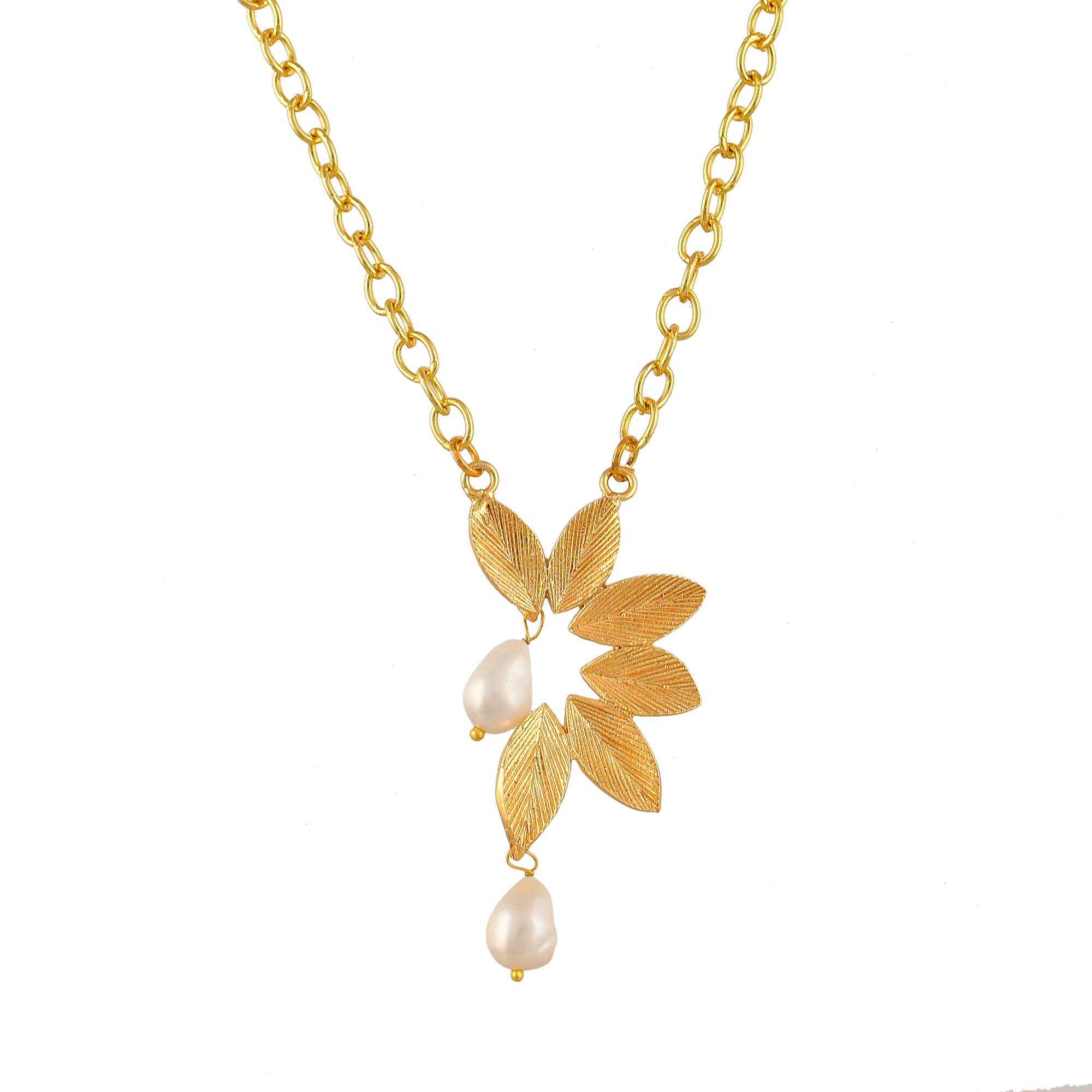 Pearl Leaf Necklace Fashion jewelry