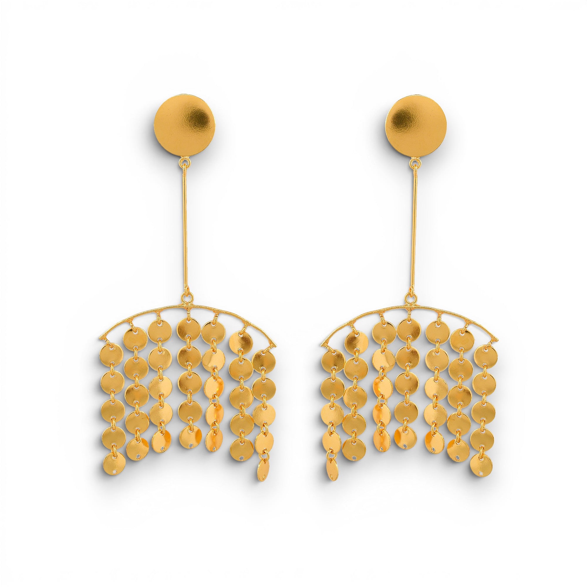 Brass Flash Gold Plating Hanger Stud Earring
