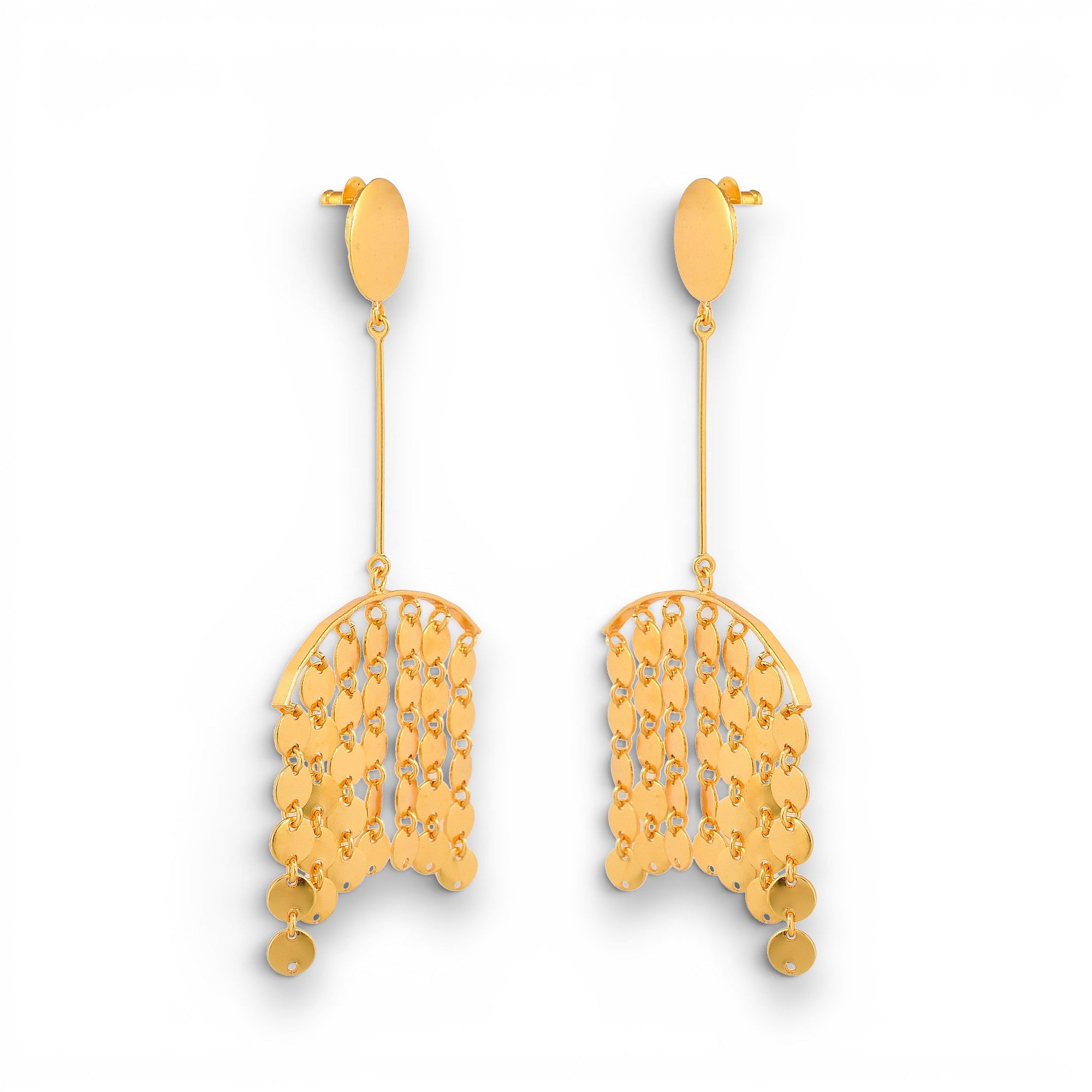 Brass Flash Gold Plating Hanger Stud Earring