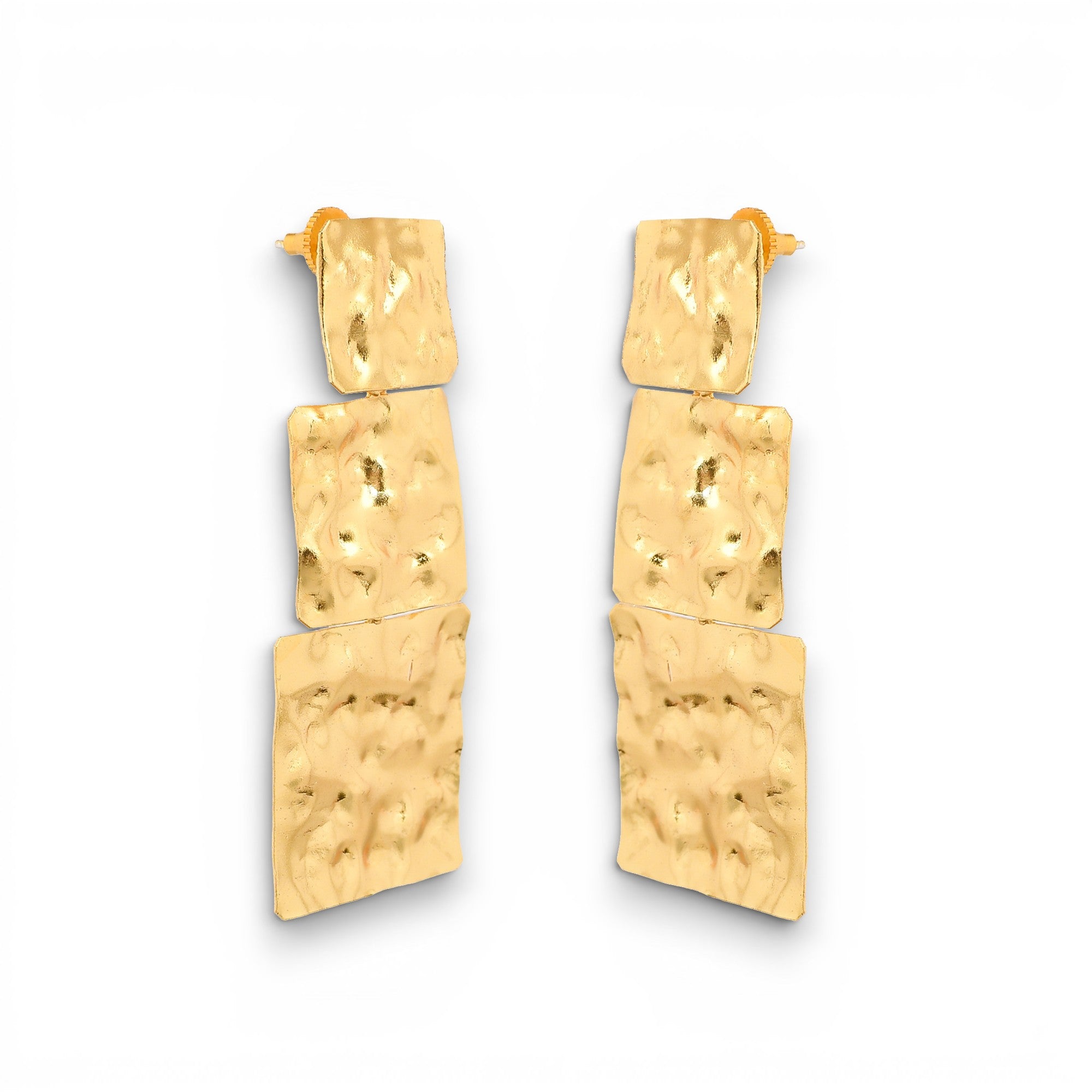 Brass Flash Gold Plating Tempest Stud Earring