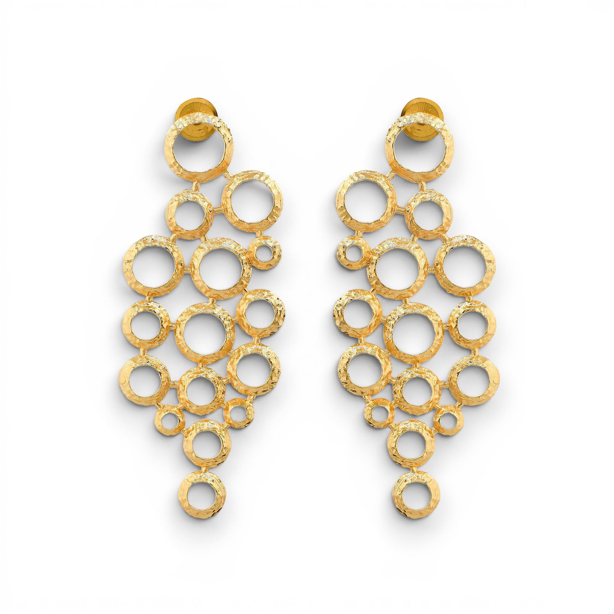 Brass Flash Gold Plating Hoops Stud Earring