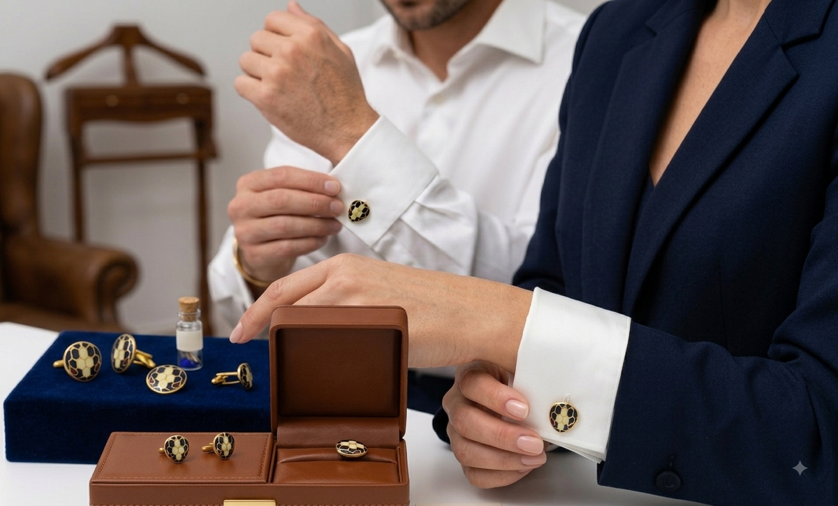 Black, White & Red Spider-Man Enameled Flash Gold Plated Cufflinks