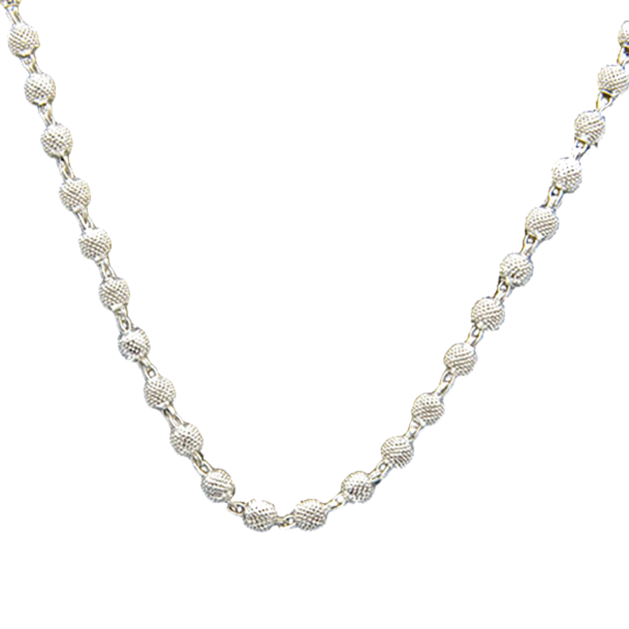 Peppercorn Texture Silver Plated Beads Necklace
