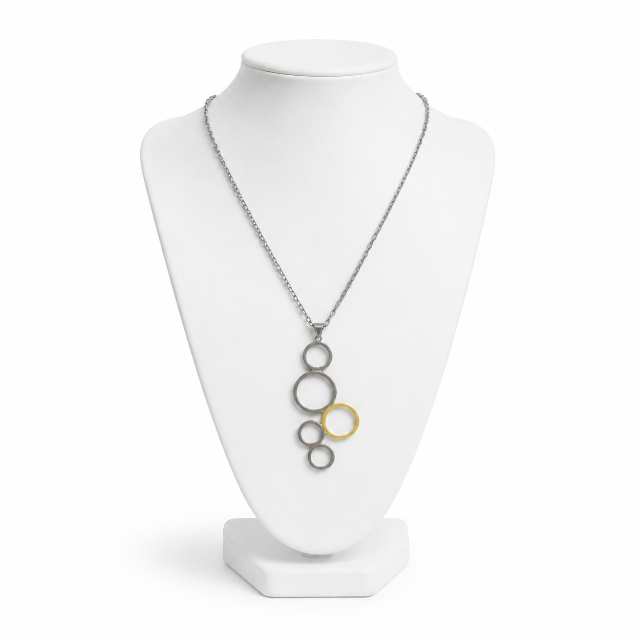 Penta Ring Brass Dual Colour Plated Pendant