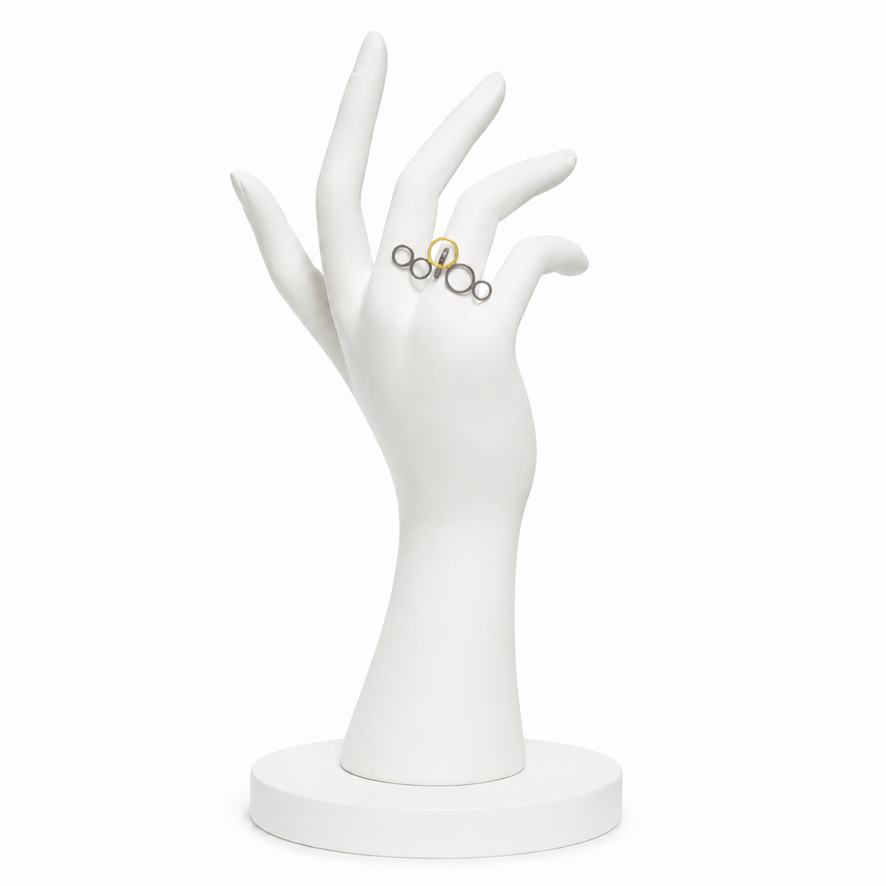 Penta Ring Brass Dual Colour Plated Adjustable Ring