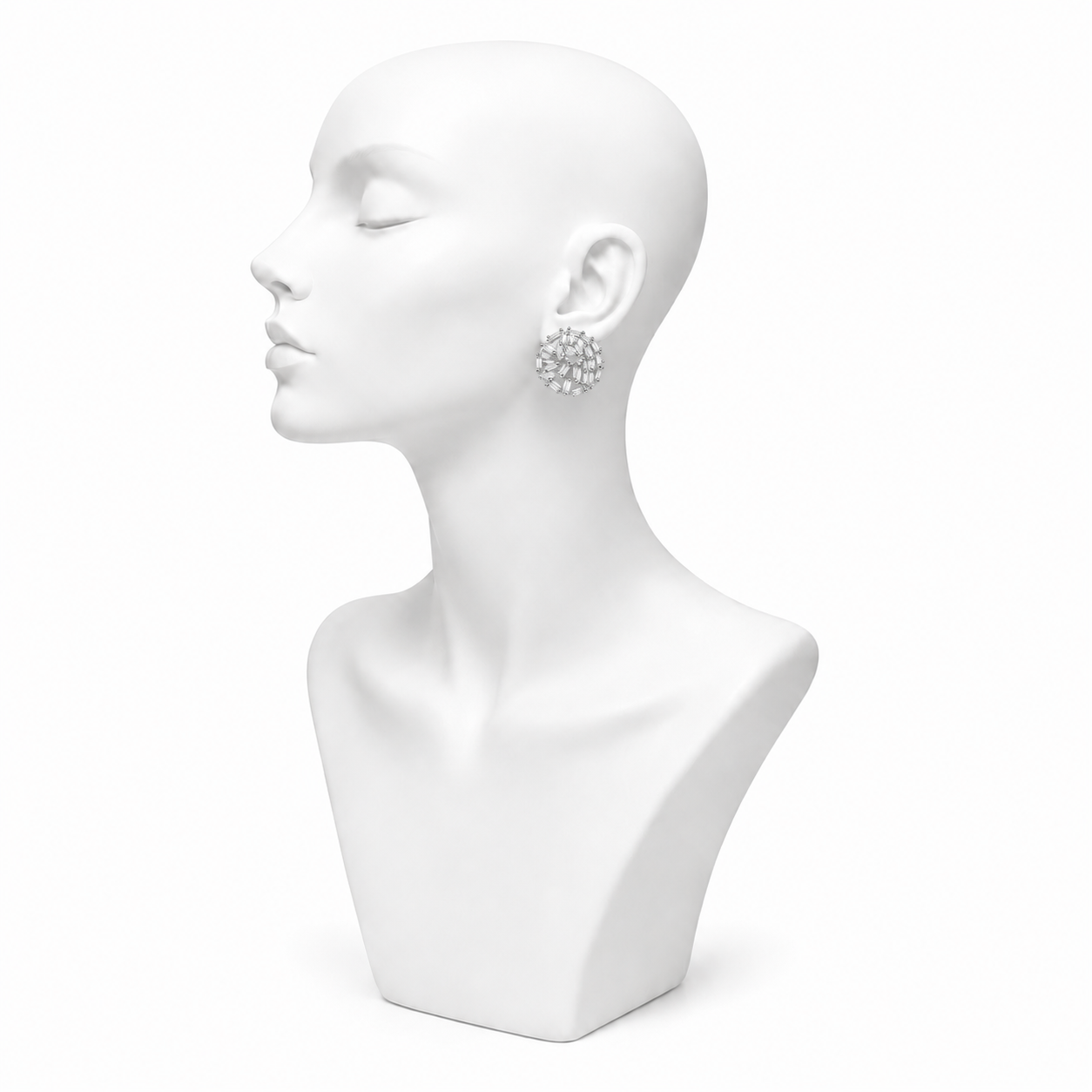 Dome Cluster Silver Stud Earring