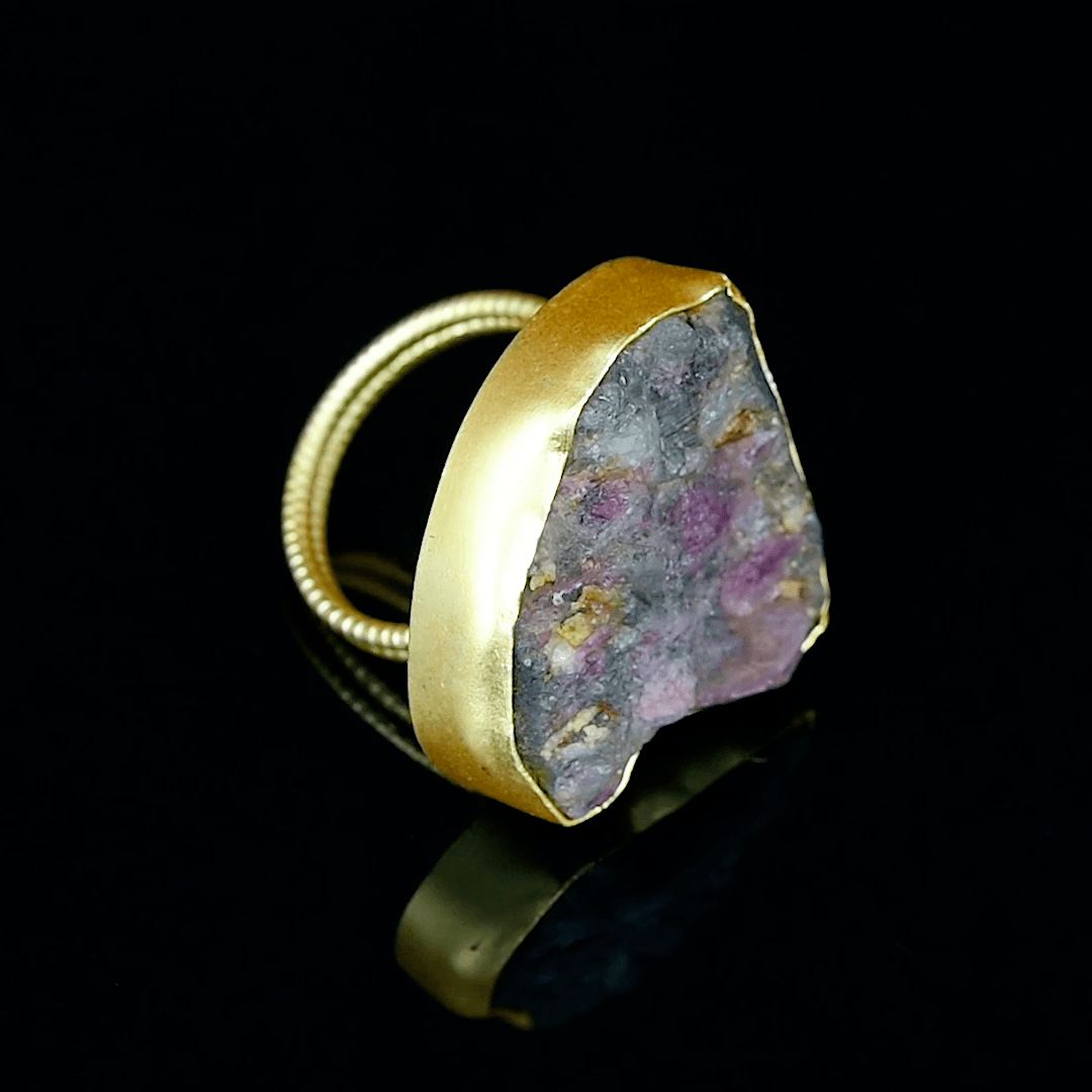 Amethyst Gemstone Adjustable Ring