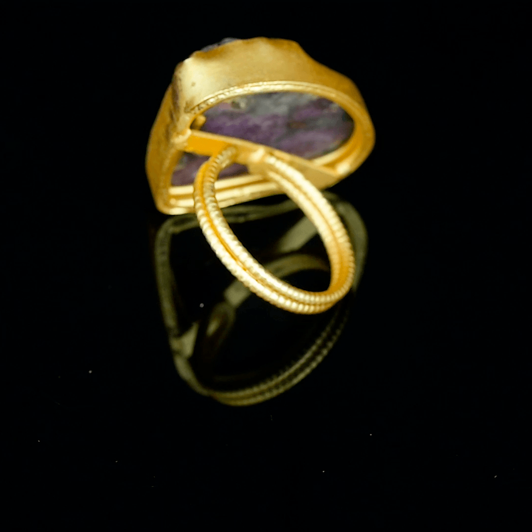 Amethyst Gemstone Adjustable Ring