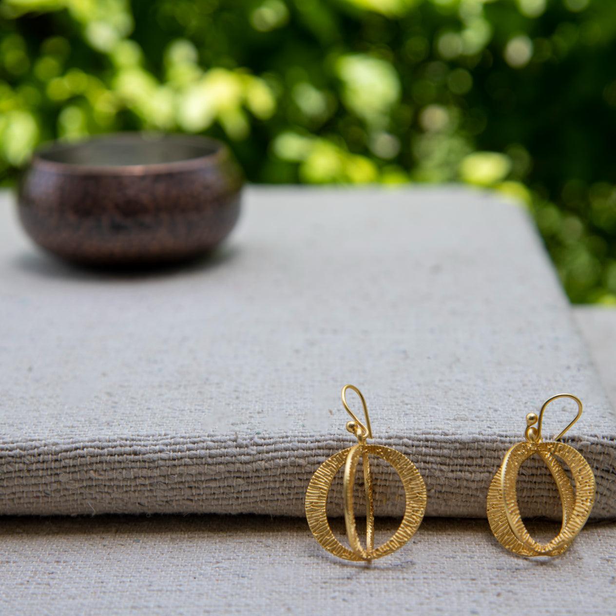 Bangle Designer Gold Plated Brass Hook Earring Jewelry For Women