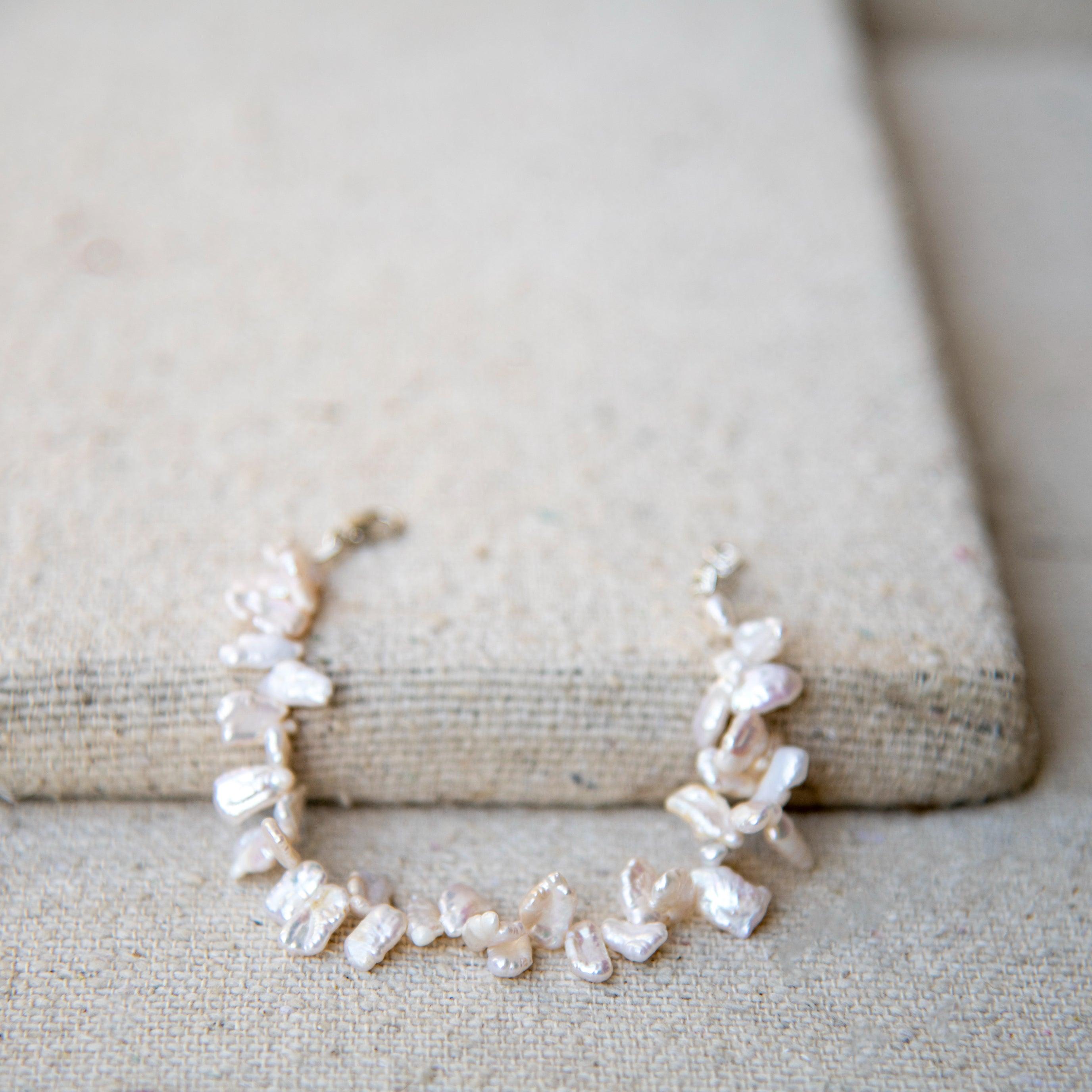 Baroque Pearl Silver Plated Chain Bracelet