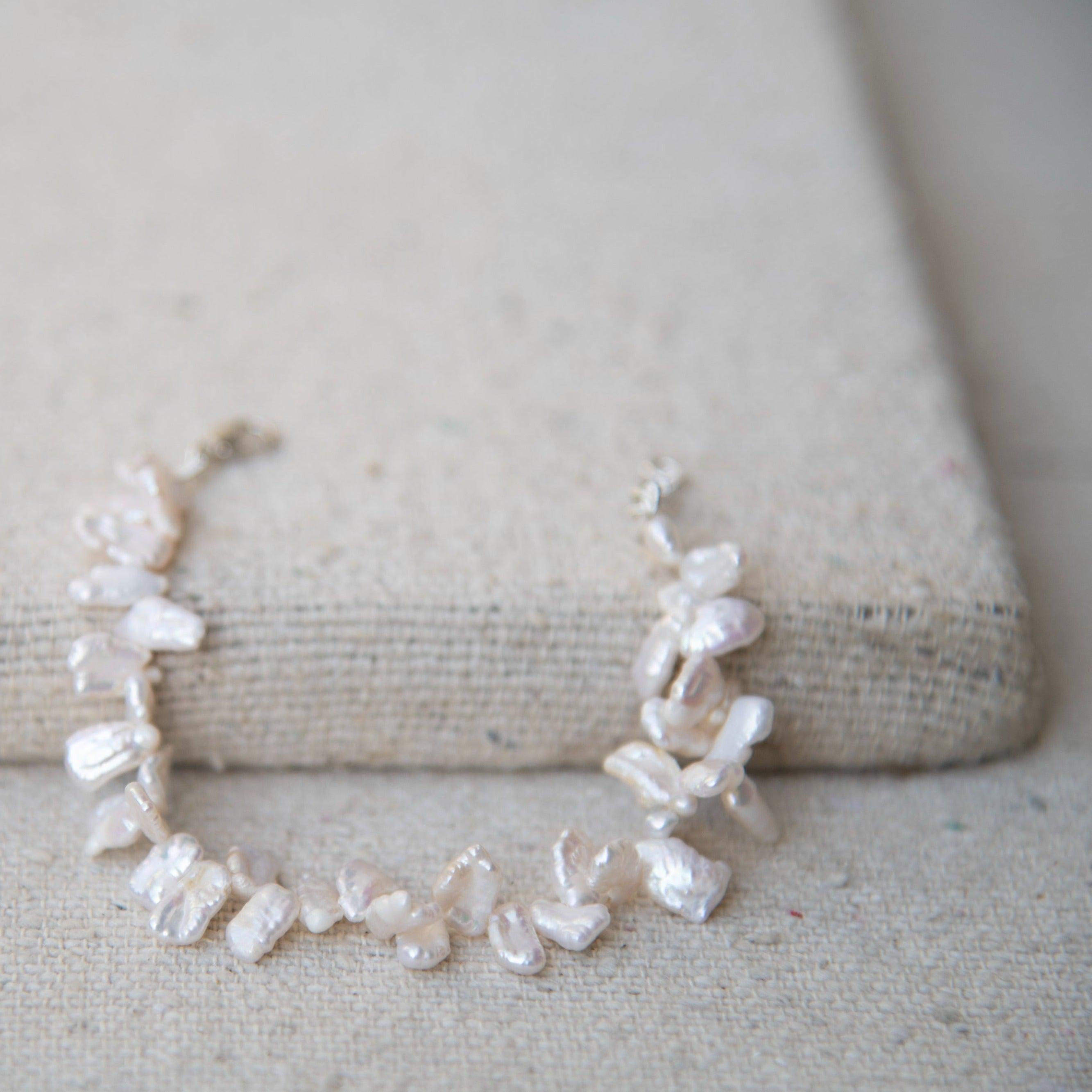 Baroque Pearl Silver Plated Chain Bracelet
