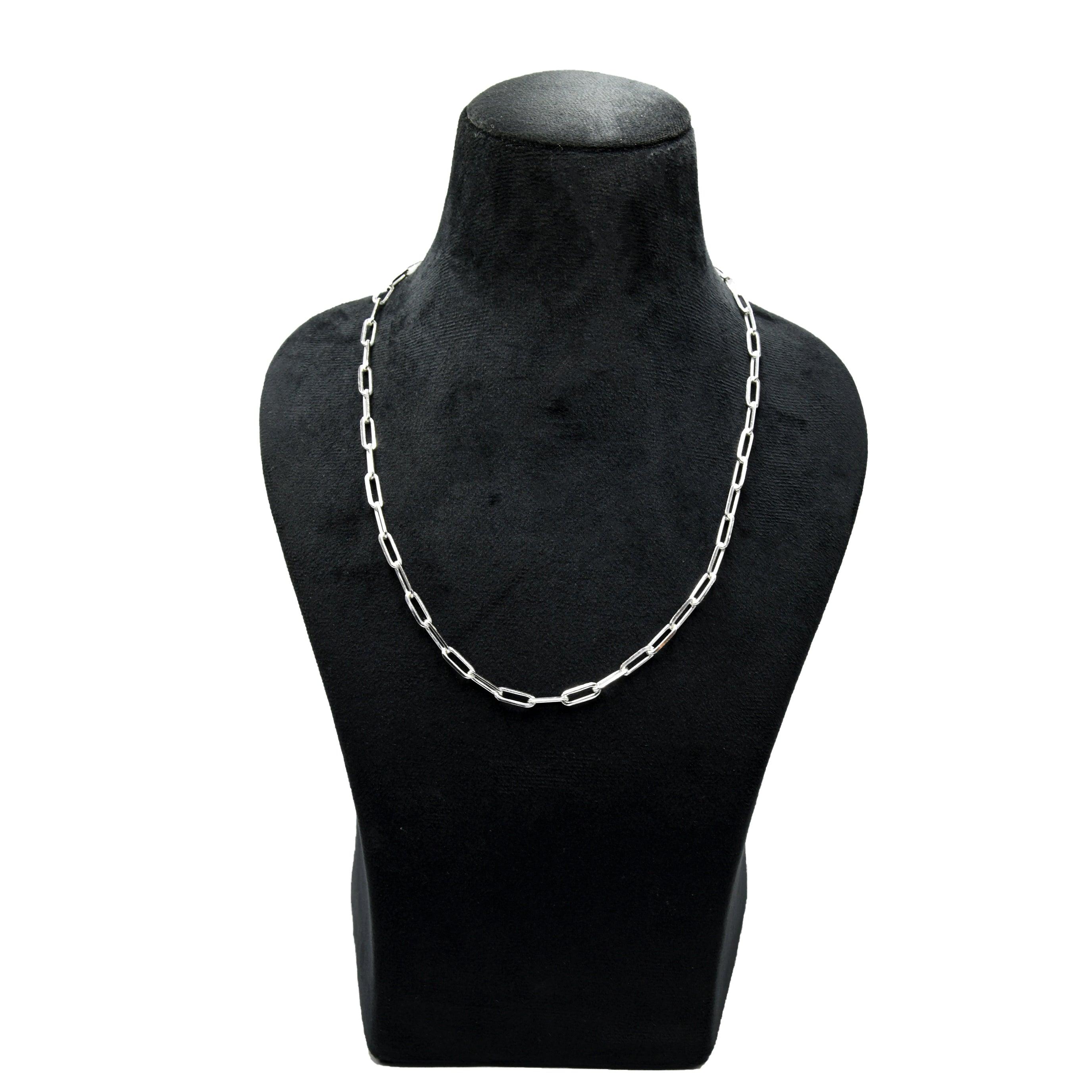 Big Paper Clip Brass Silver Plated Chain