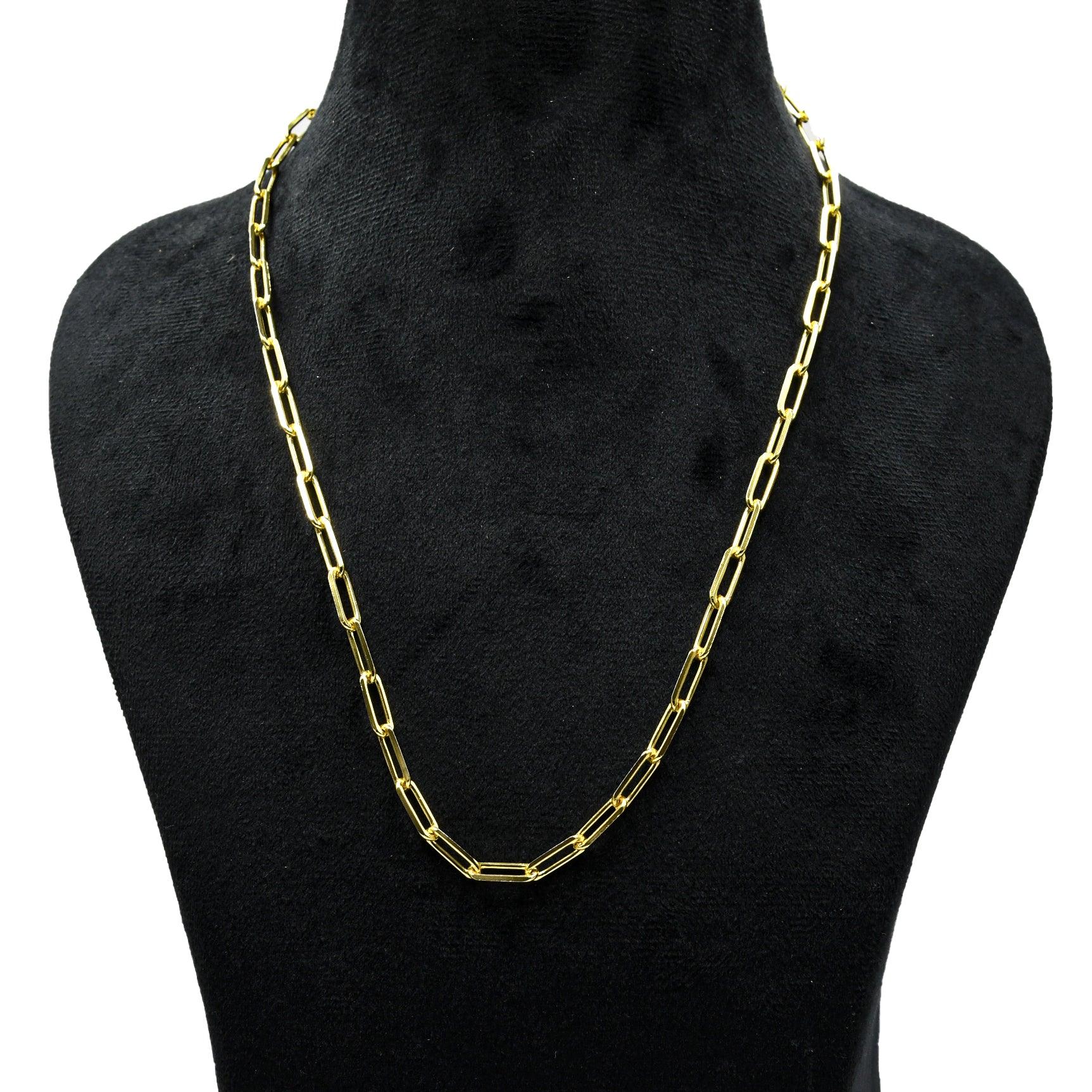 Big Paperclip Brass Gold Plated Chain