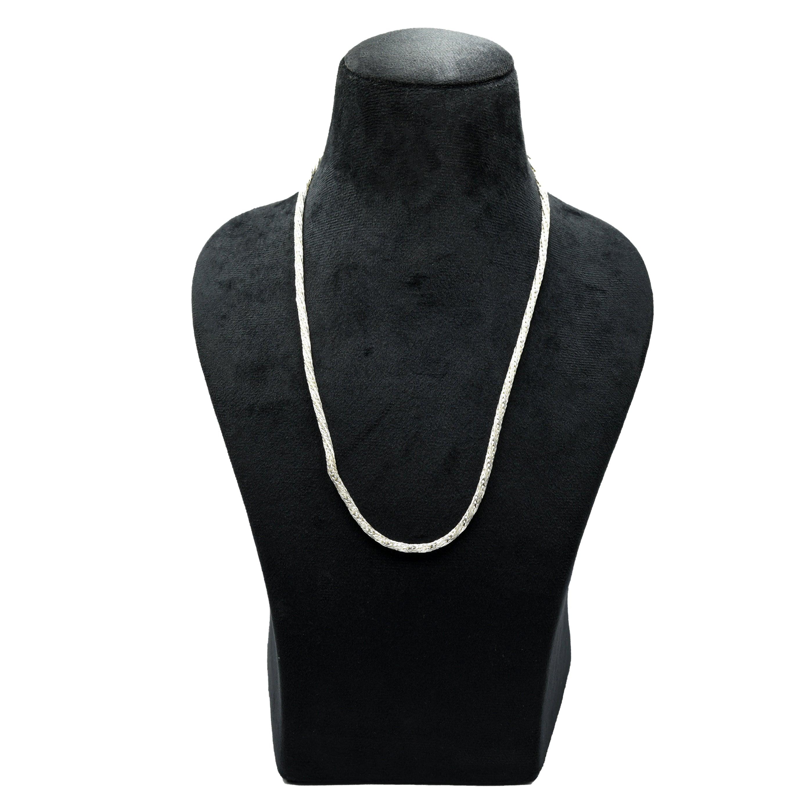 Braided Brass Silver Plated Chain