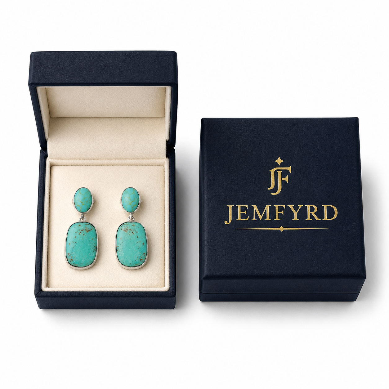Turquoise Rough Gemstone Stud Earring