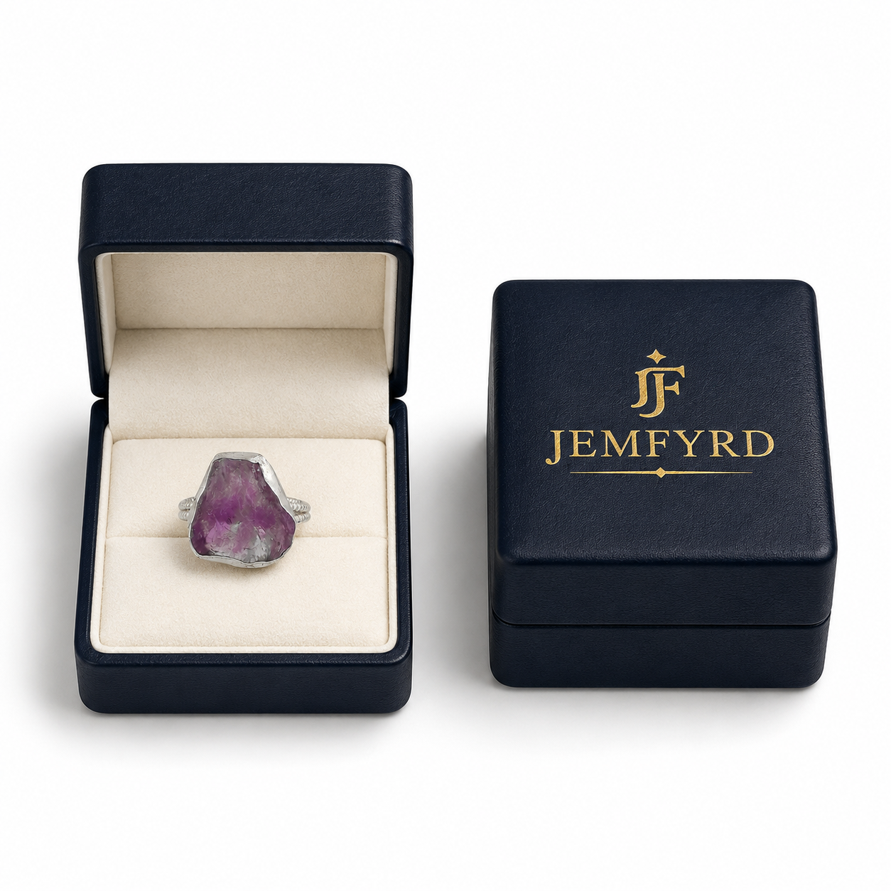 Amethystt Rough Gemstone Ring
