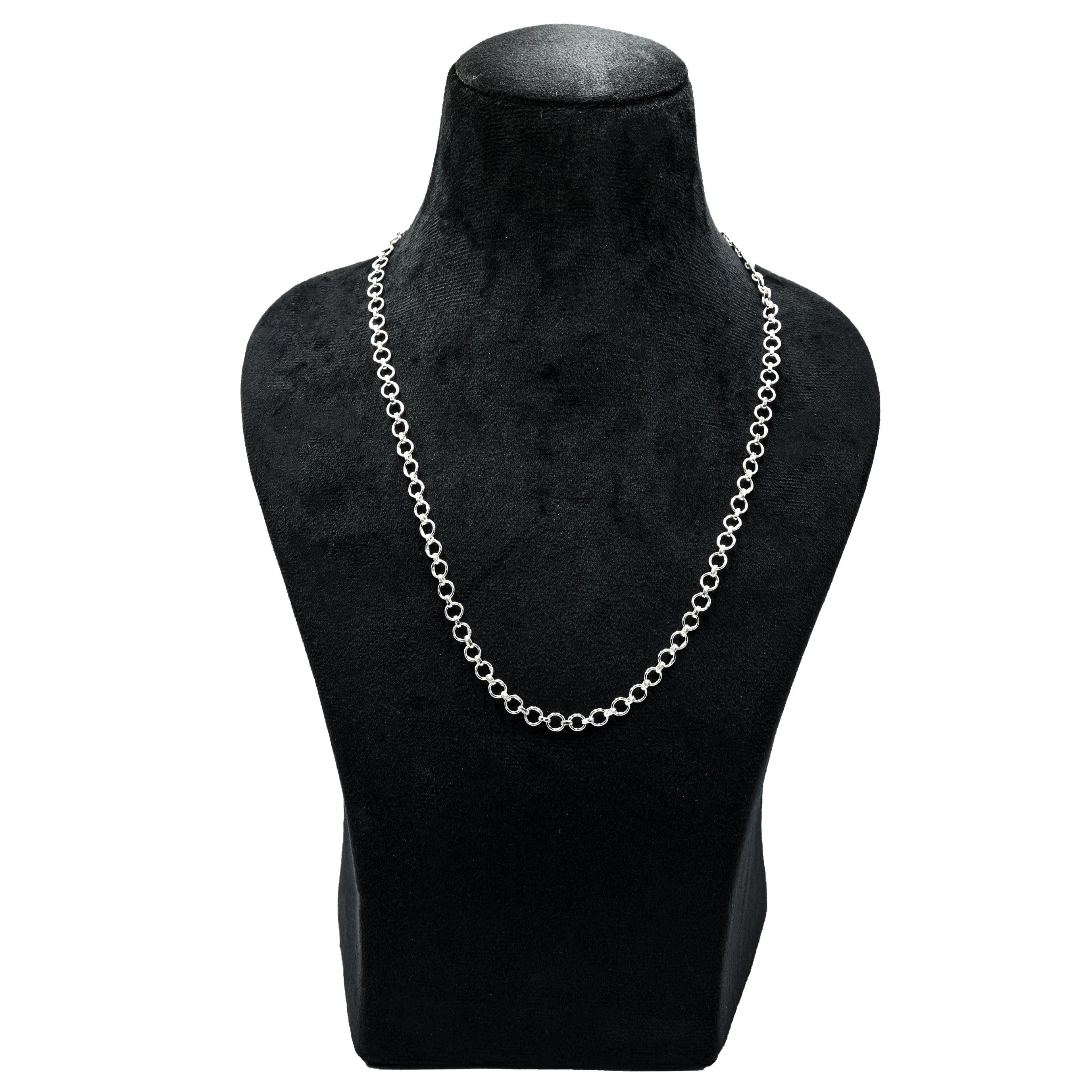 Circular Hoop Brass Silver Plated Chain