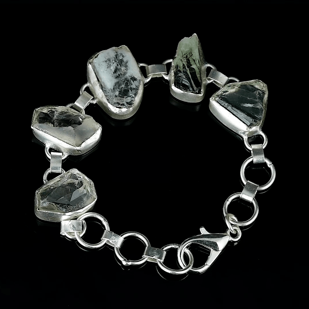 Crystal Quartz Rough Gemstone Bracelet