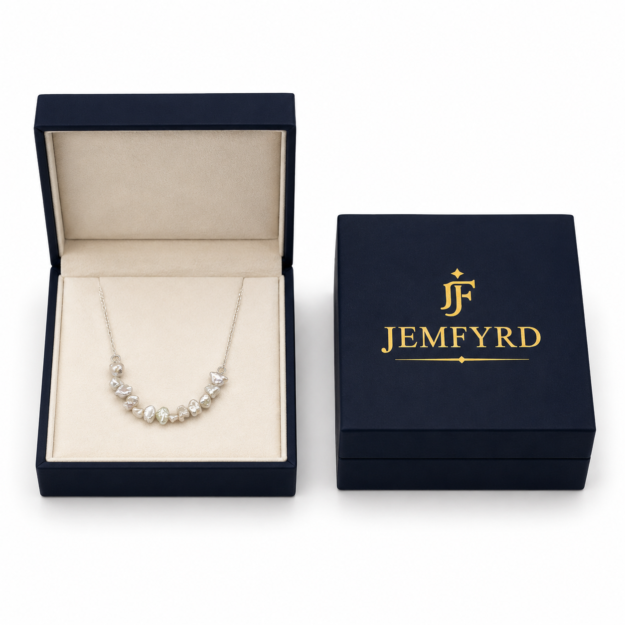 Natural Baroque Pearl Silver Plated Chain Necklace