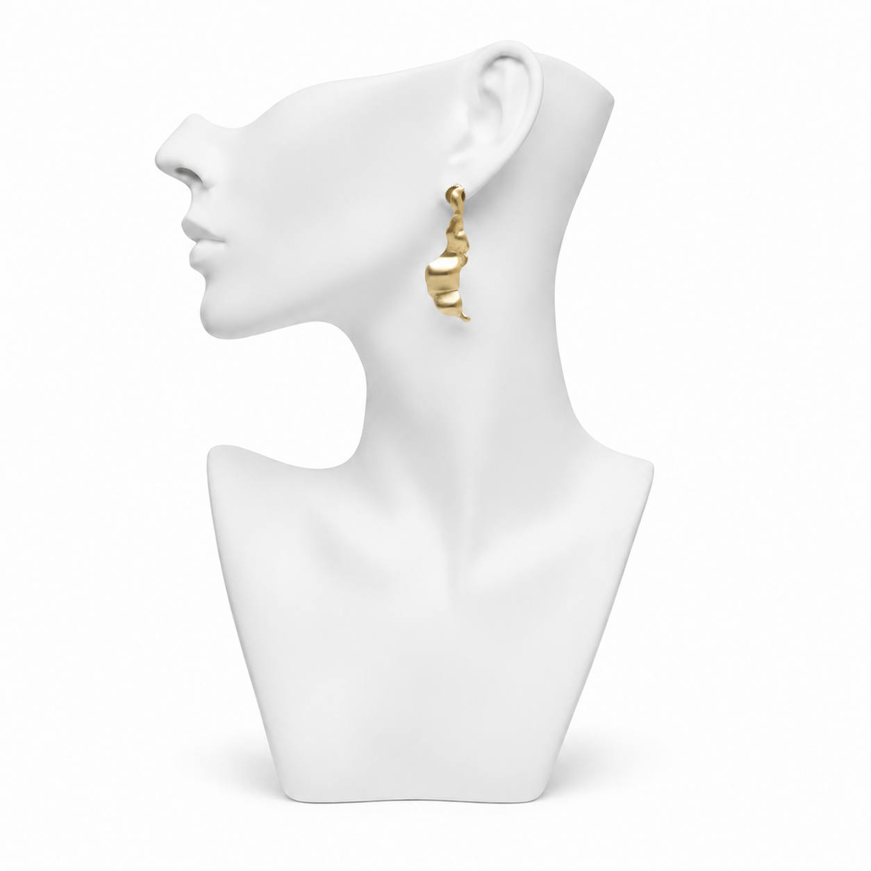 Sea Waves Gold plated Brass Stud Earring
