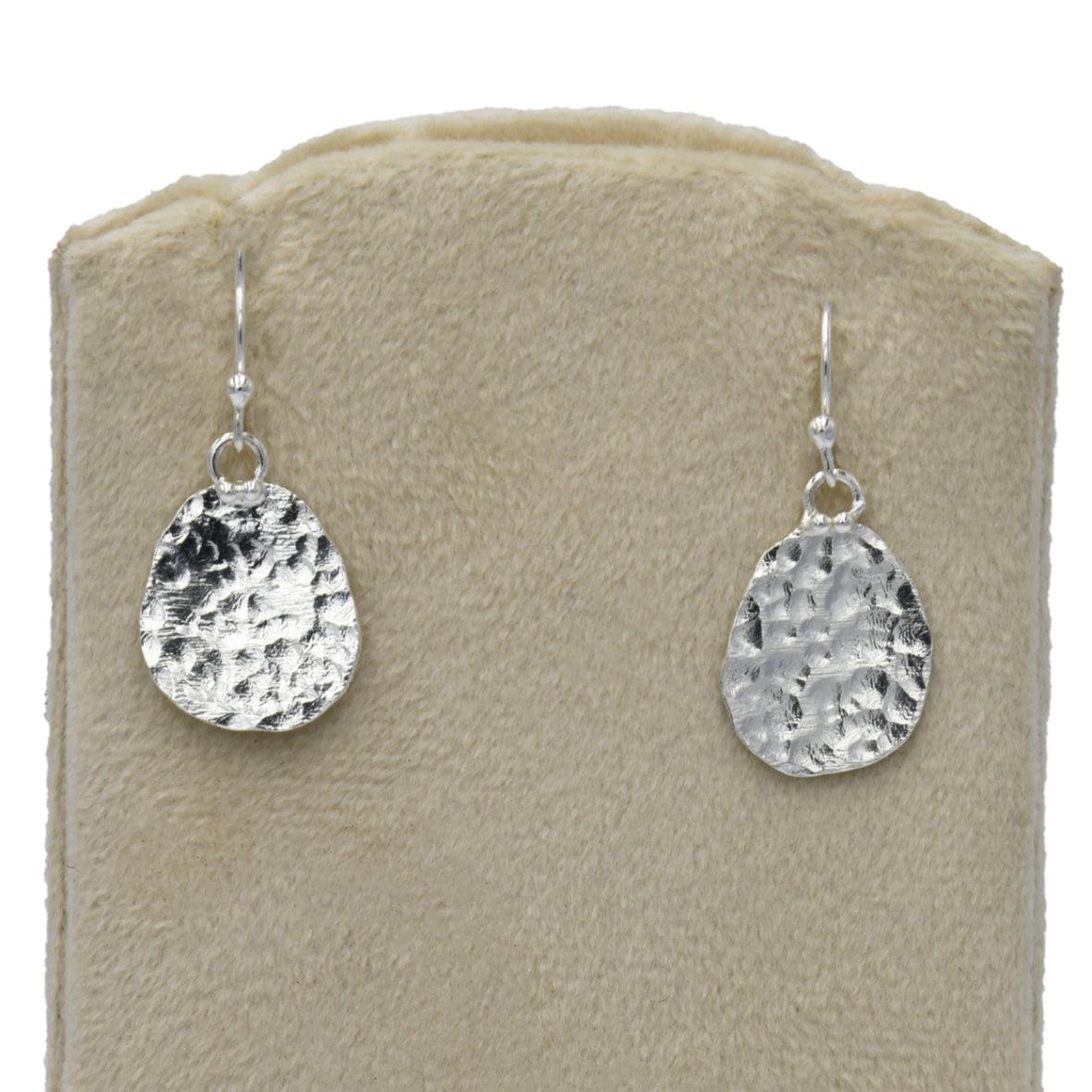 Disk Solid Silver Dangle Earring
