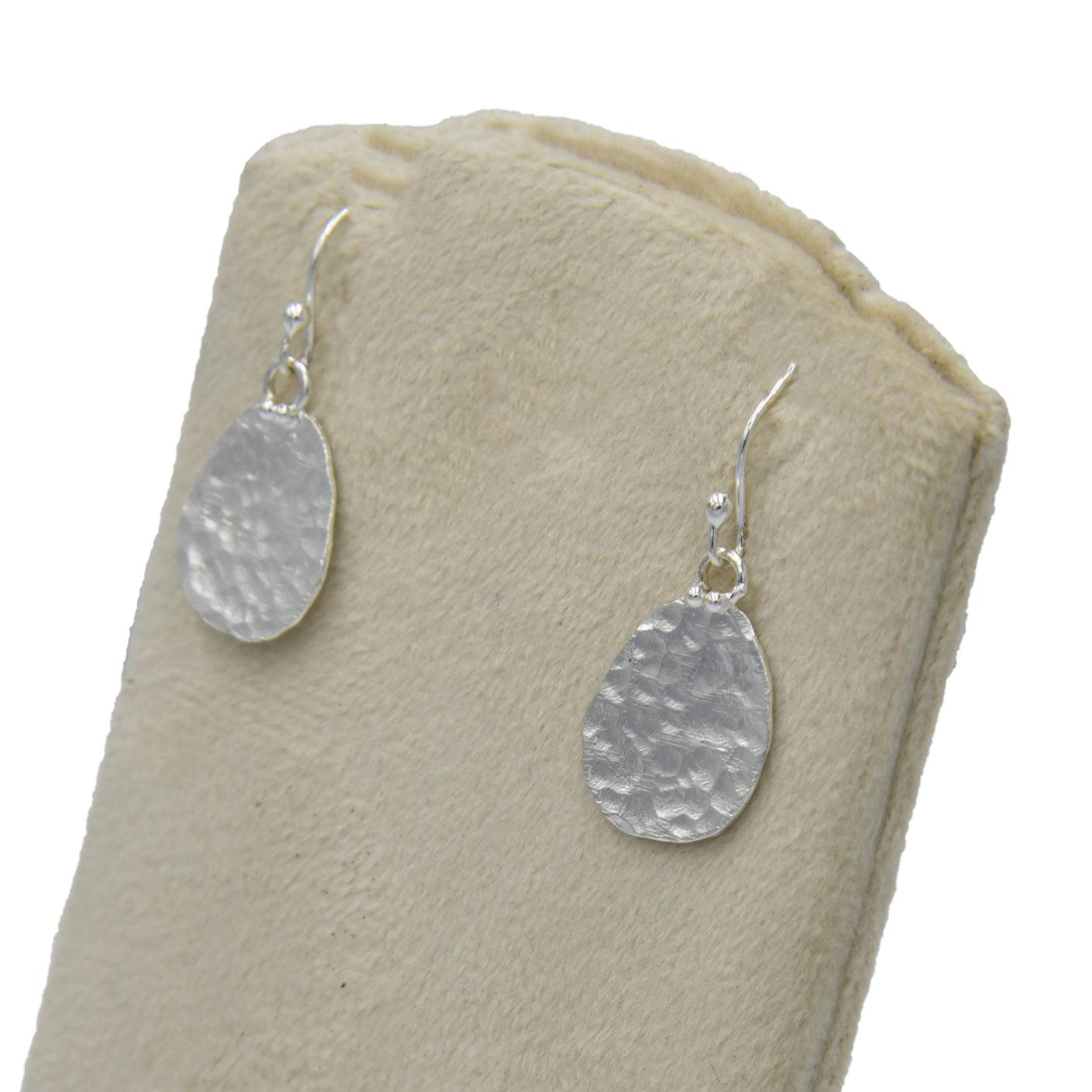 Disk Solid Silver Dangle Earring