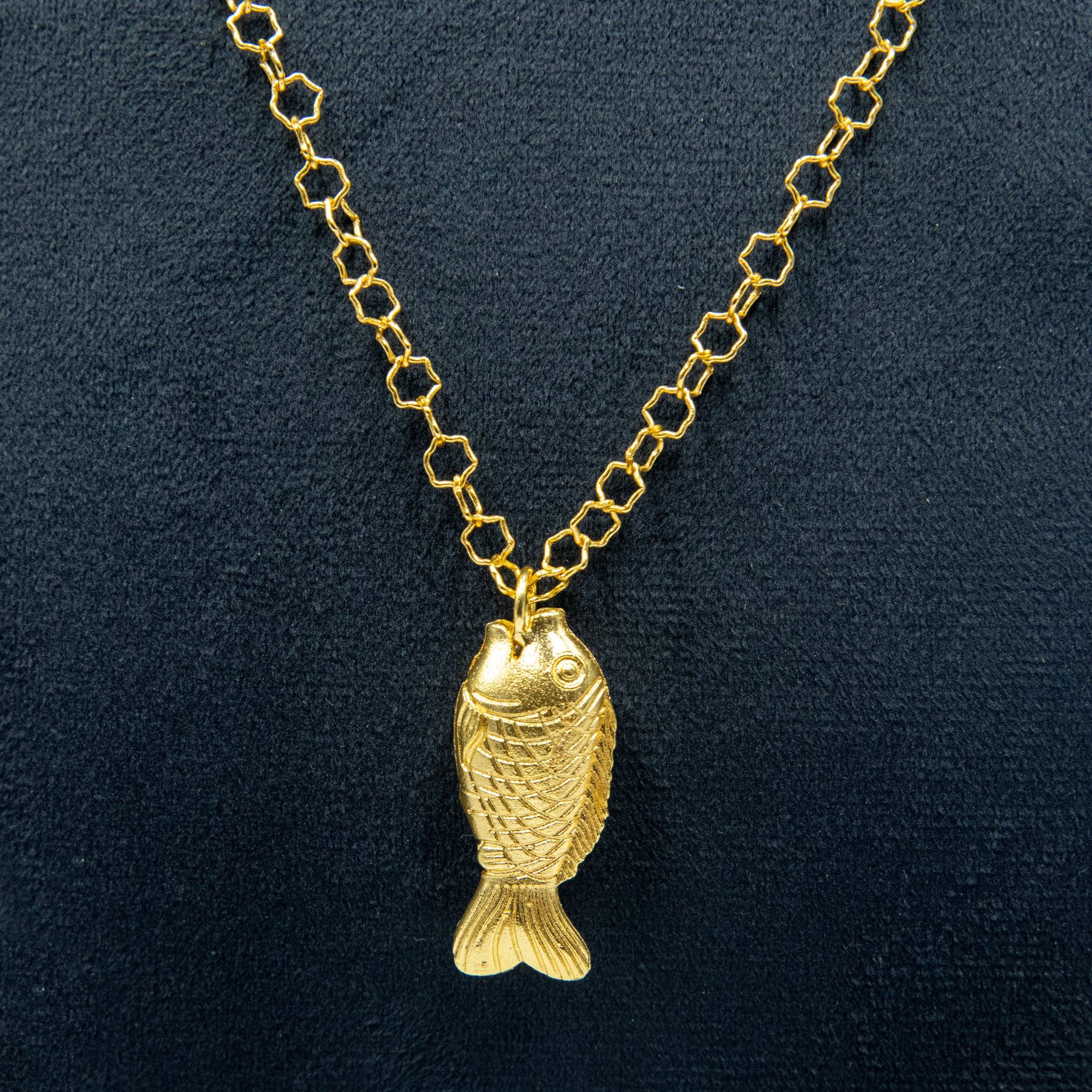 Fish Flash Gold Plated Pendant