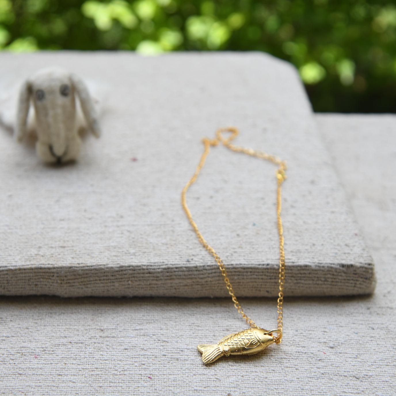 Fish Flash Gold Plated Pendant