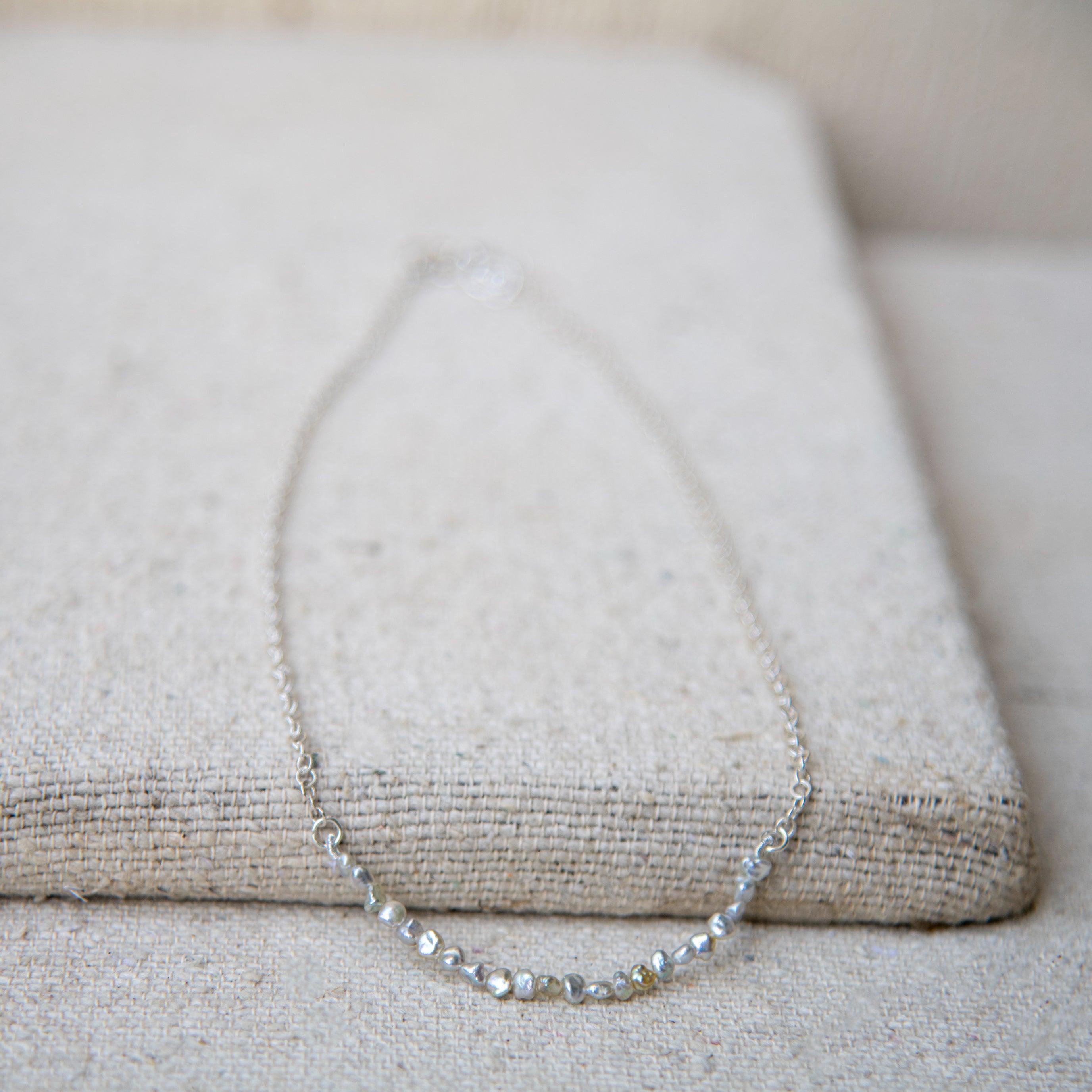 Freshwater Pearl Silver Plated Chain Necklace