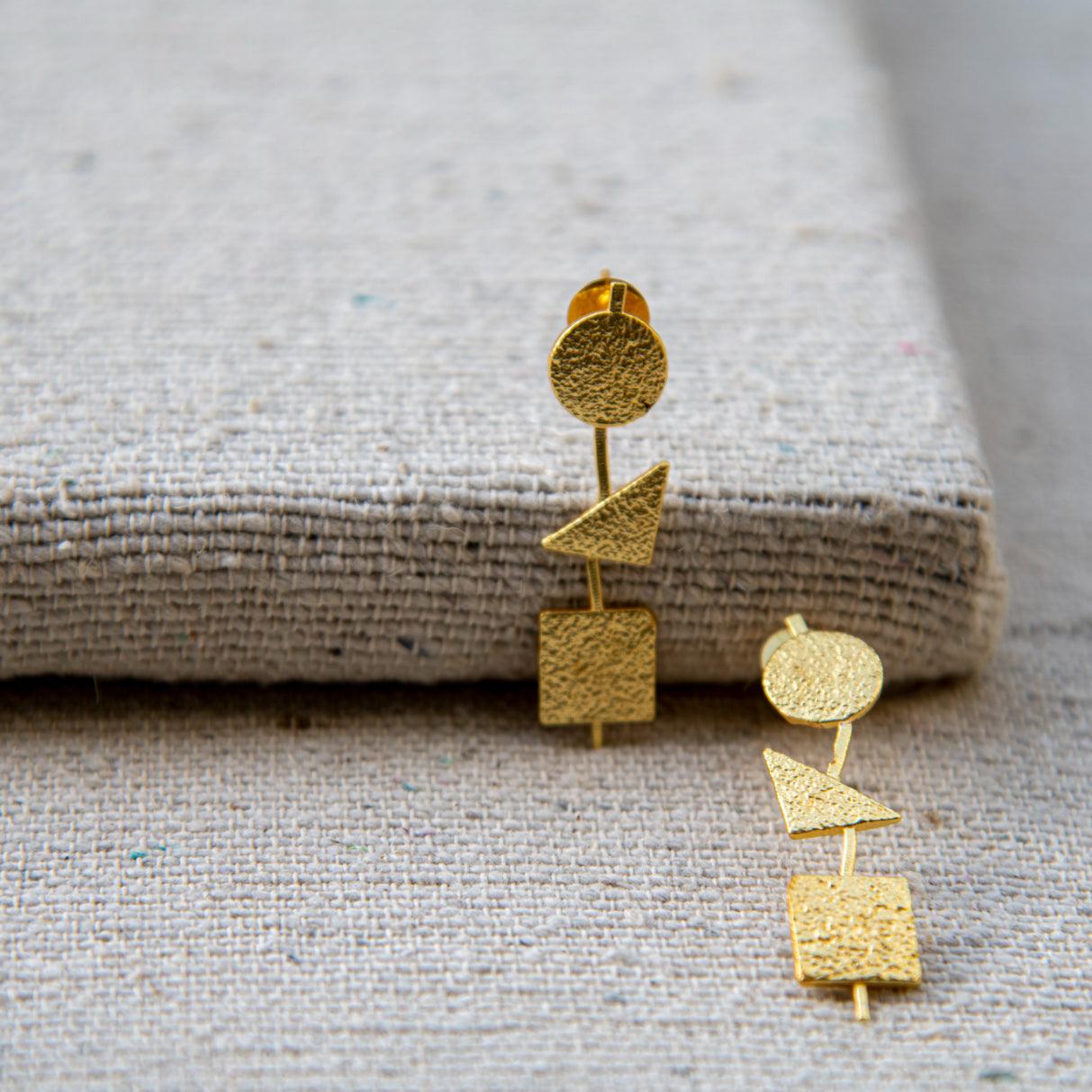 Geometrical Dangler Stud Earring