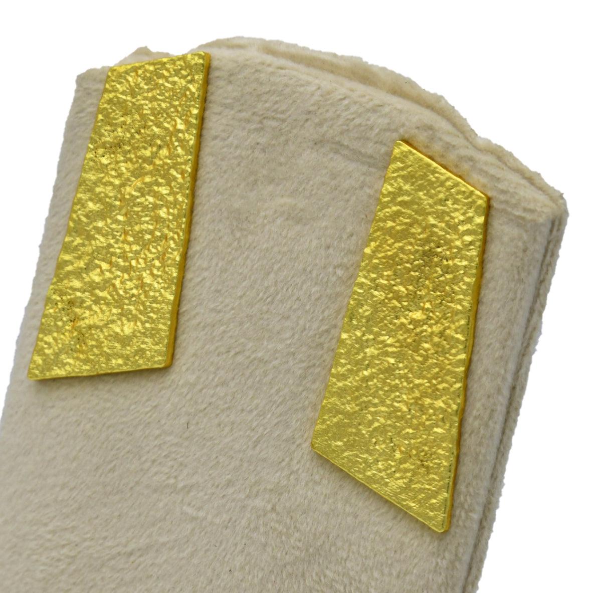 Hammered Brass Gold Plated Stud Earring
