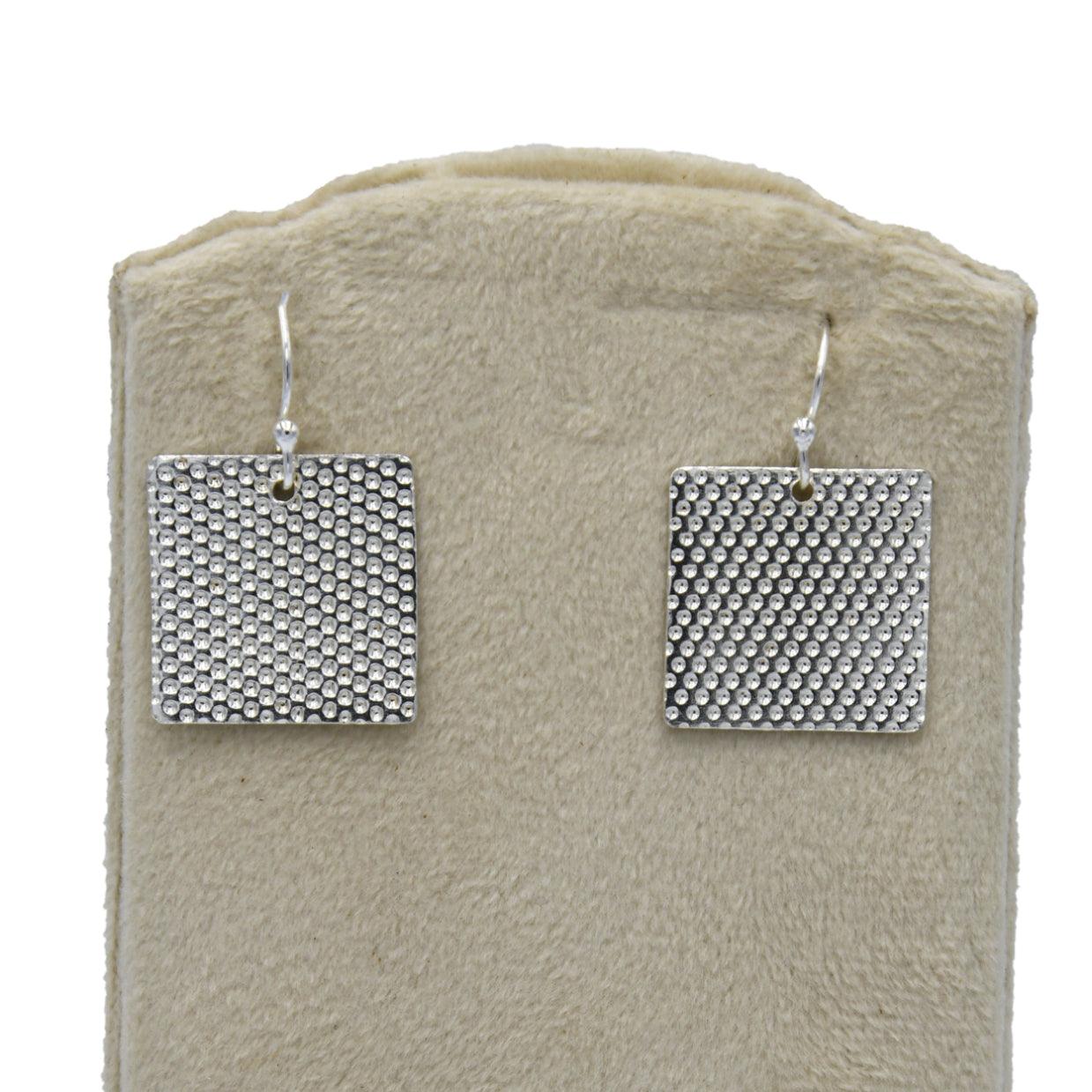 Hammered Silver Dangle Earring
