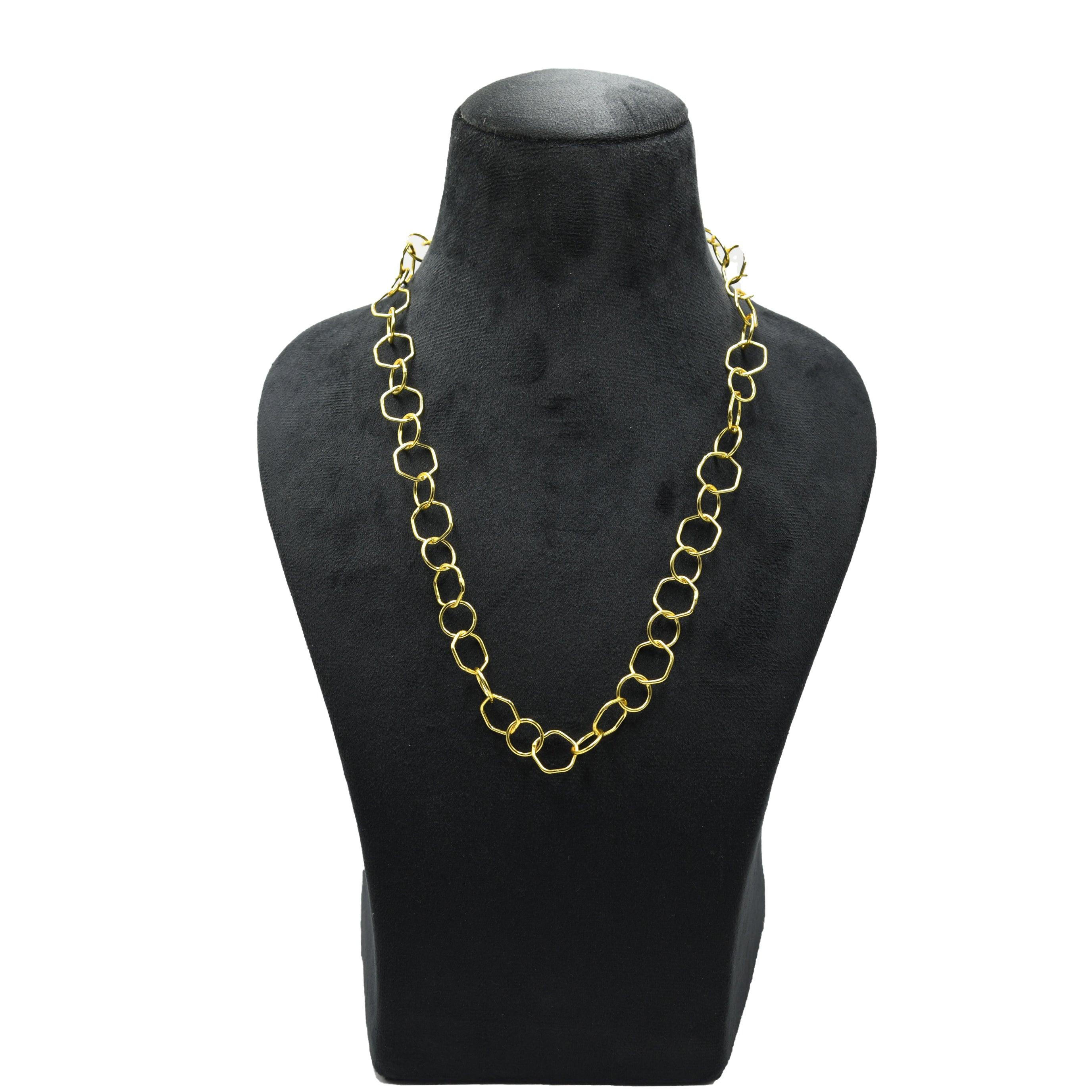 Hexagon Brass Gold Plated Chain