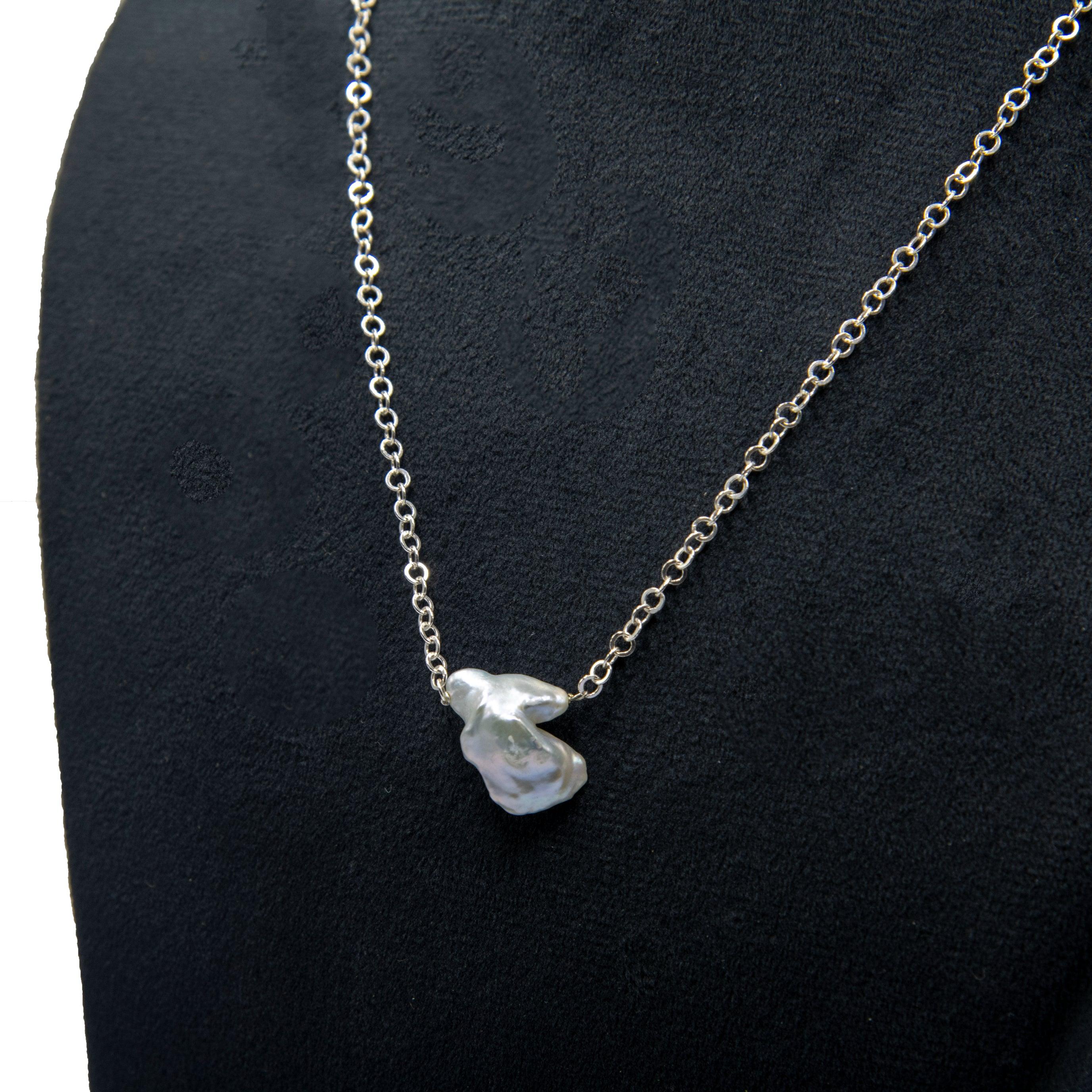 Mabe Pearl Silver Plated Chain Pendant