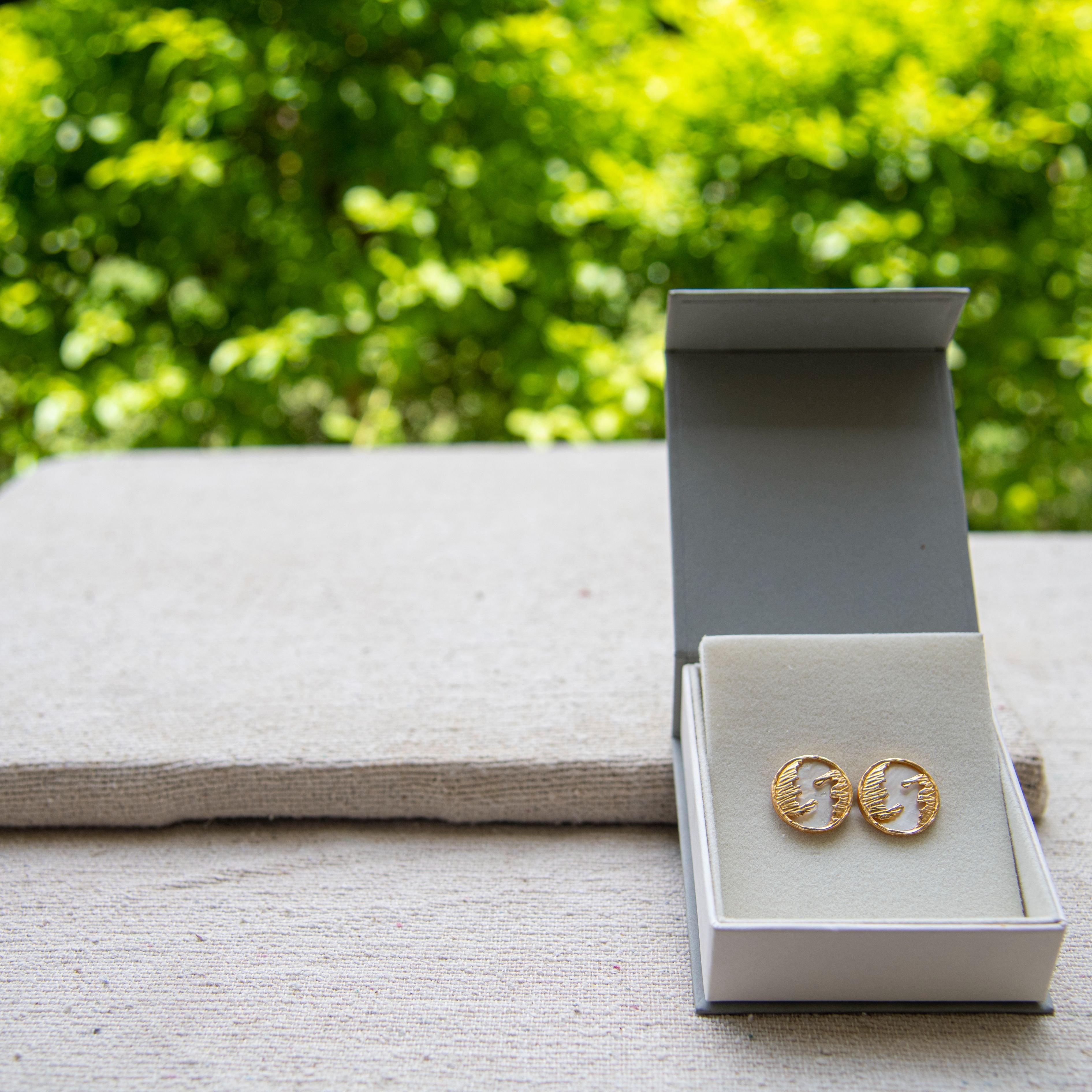 Mother of Pearl Flash Gold Plated Cufflinks