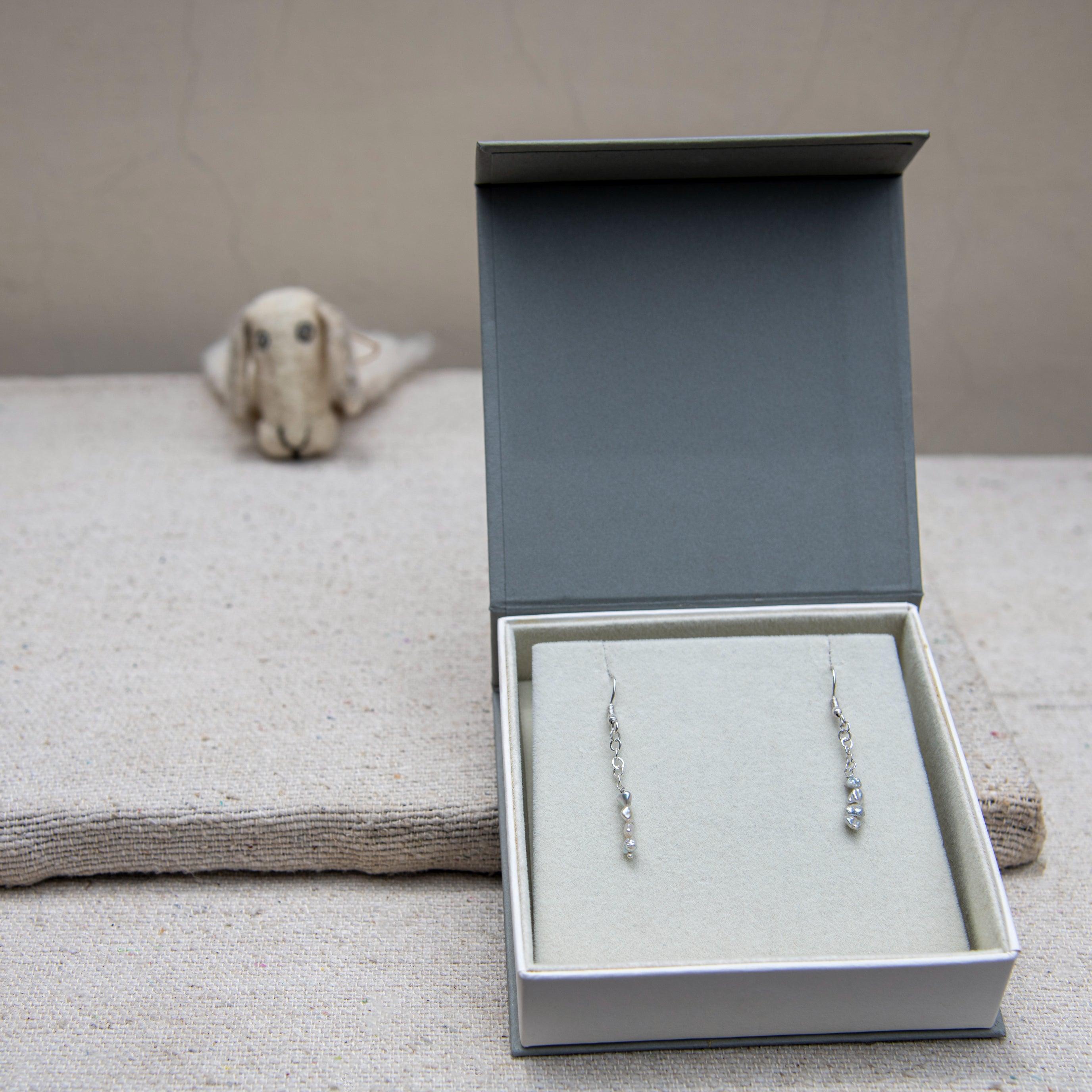 Pearl Dangler Silver Plated Hook Earring