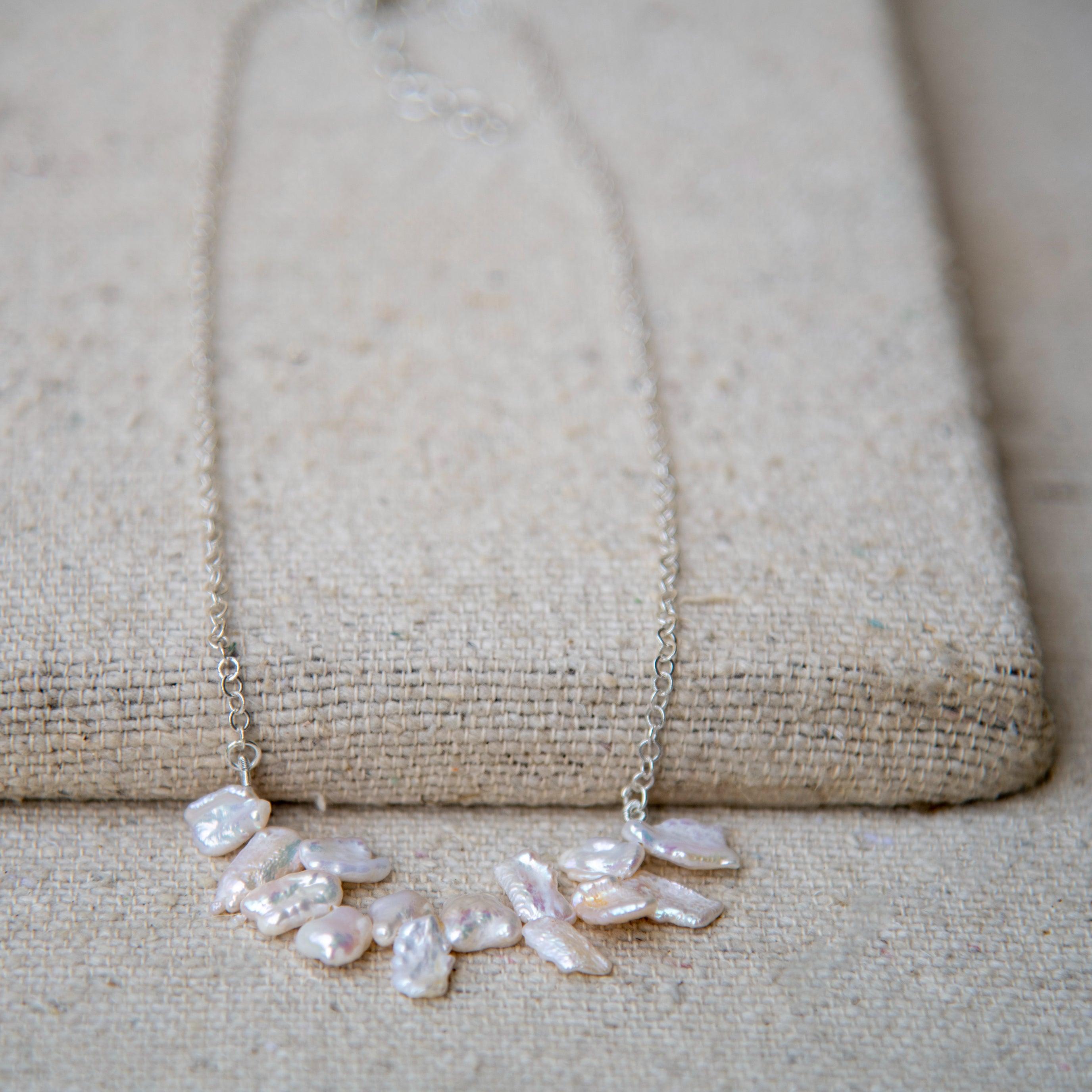 Pearl Silver Plated Chain Necklace