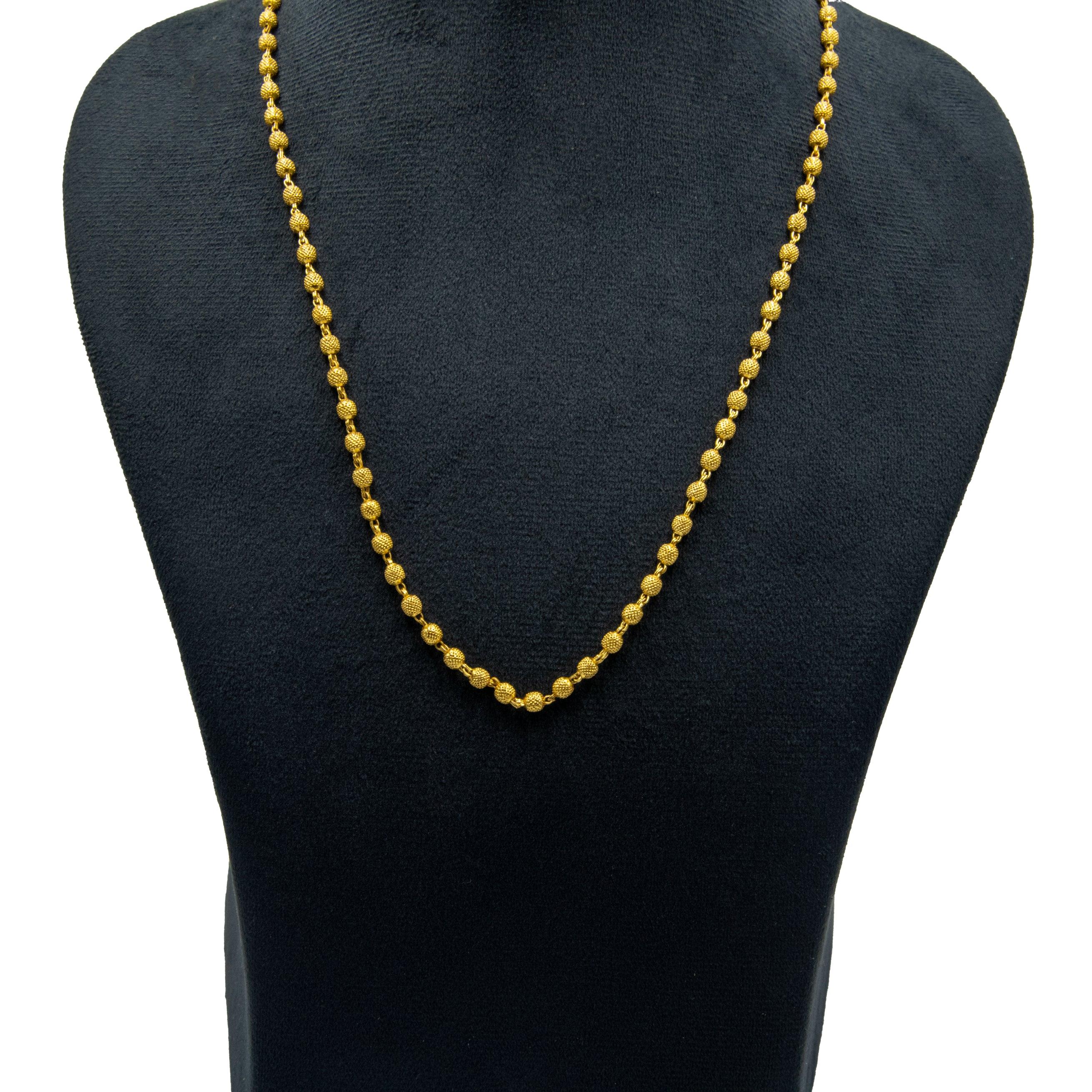 Peppercorn Texture Gold Plated Beads Necklace