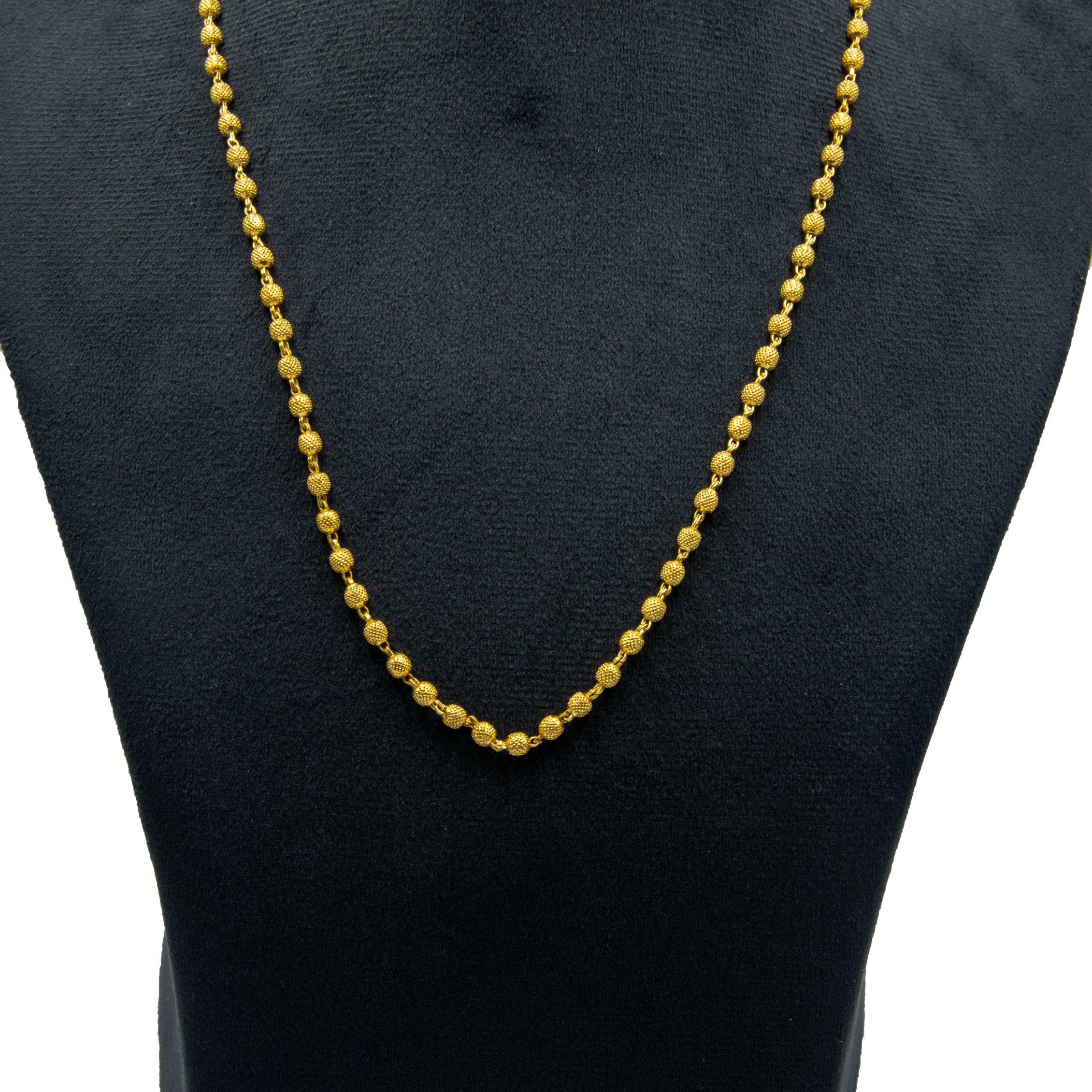 Peppercorn Texture Gold Plated Beads Necklace