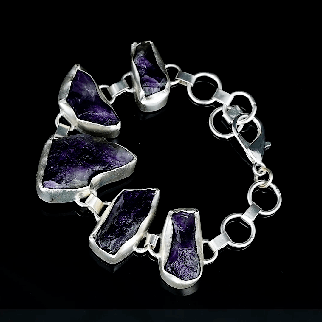 Purple Amethyst Rough Gemstone Bracelet