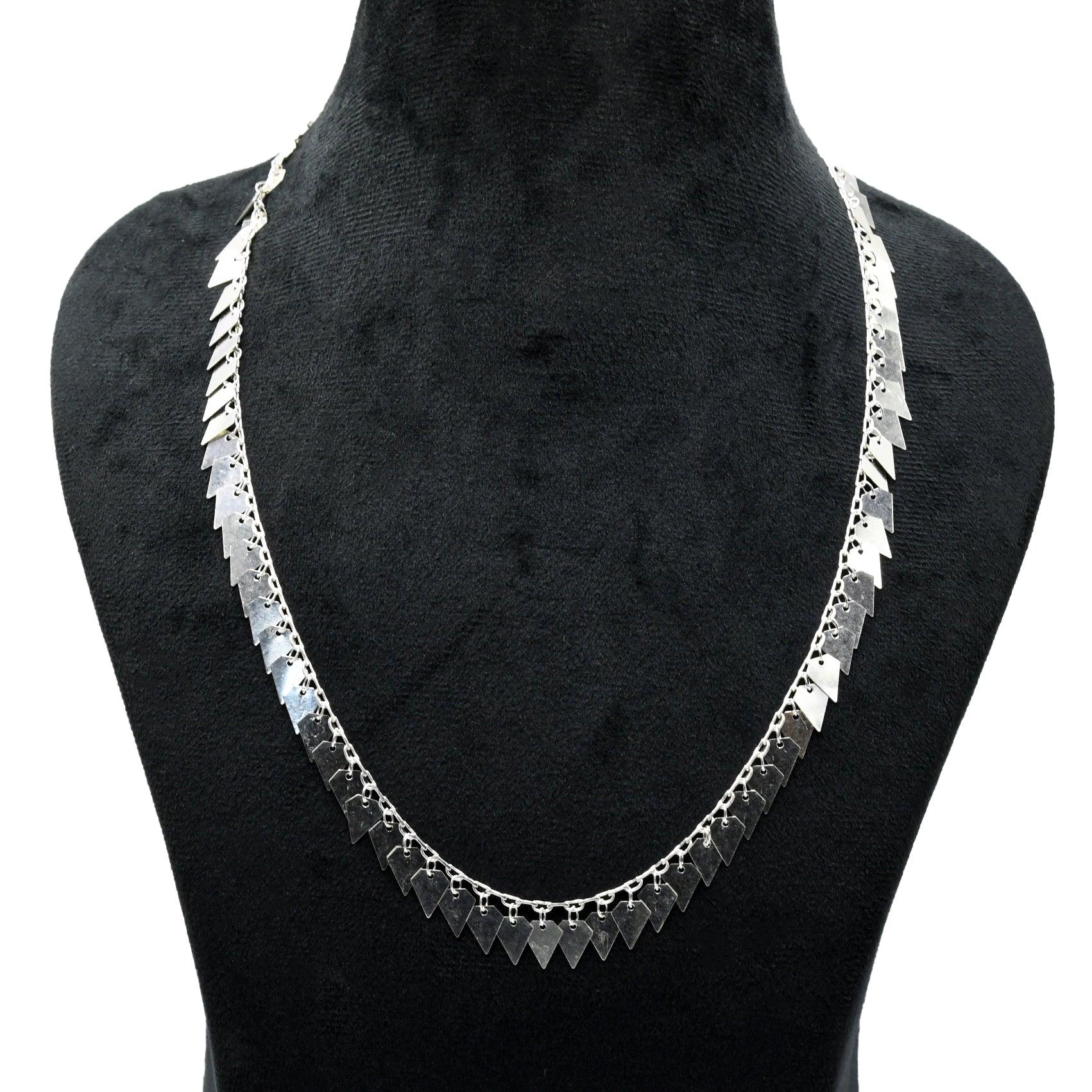 Pyramid Brass Silver Plated Chain