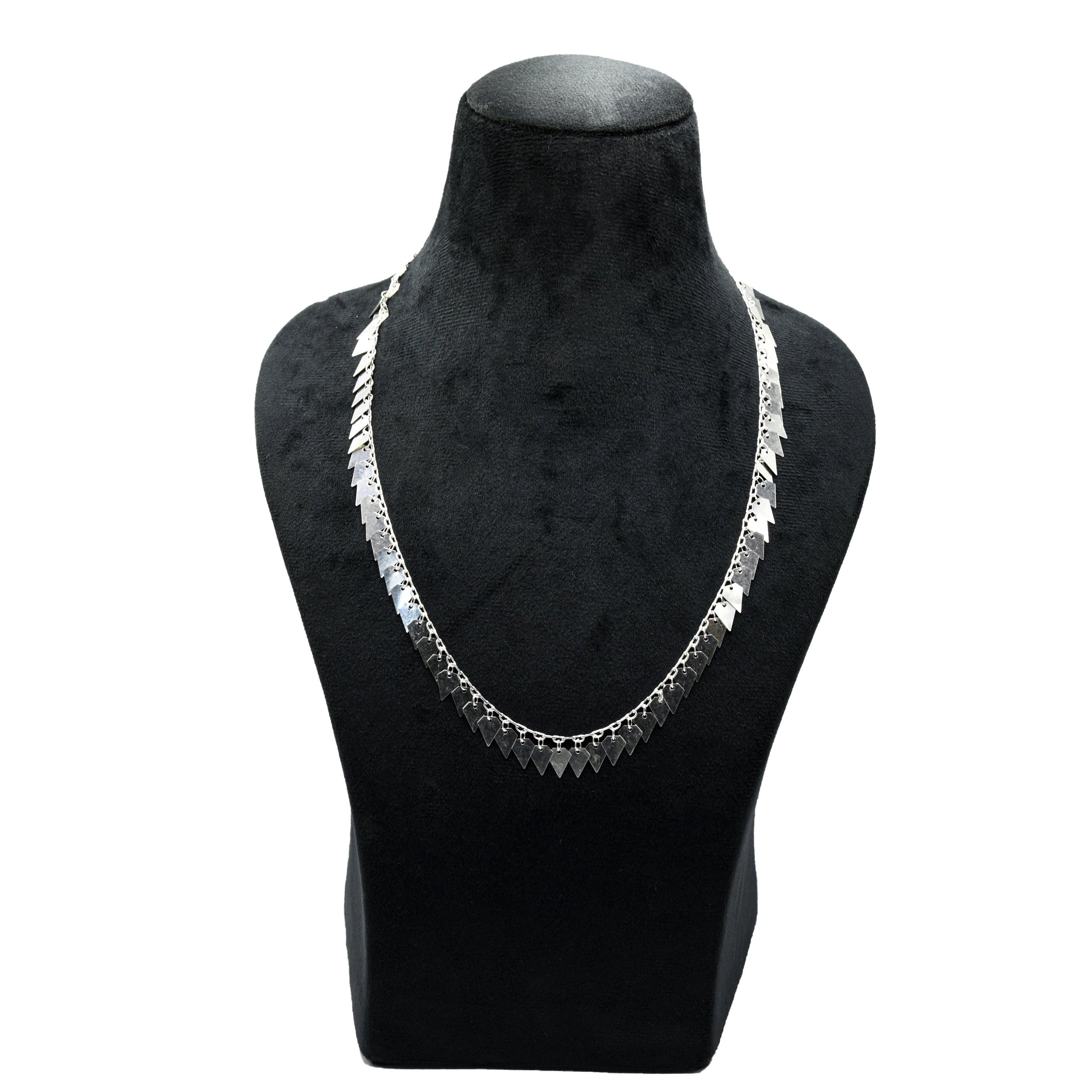 Pyramid Brass Silver Plated Chain