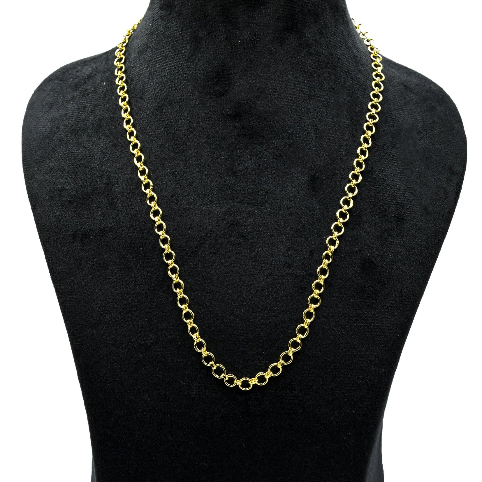 Round Hoop Brass Gold Plated Chain