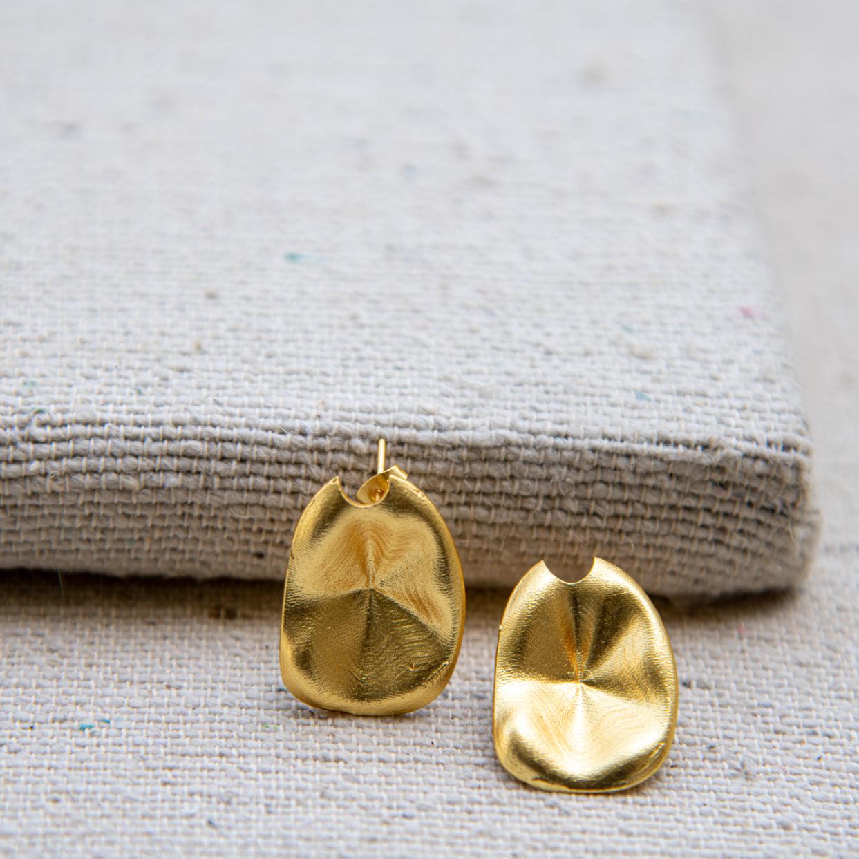 Small Lotus Leaf Stud Earring